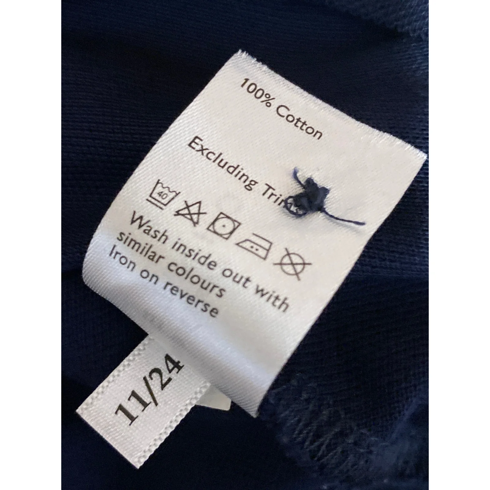 John Lewis Men's Navy Blue Short Sleeve Knit Golf Casual Polo Shirt Top Size L - Image 7