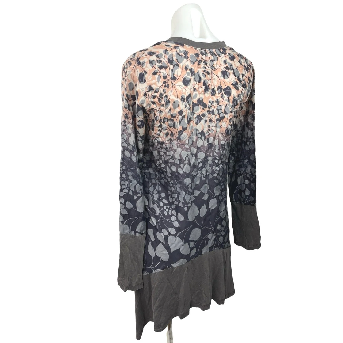 Johnny Was Multicolor 100% Silk Floral V Neck Long Sleeve Mini Dress Size XS - Image 2