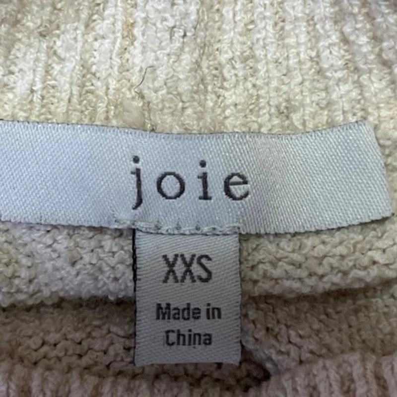 Joie Cream Linen Crew Neck Twist Front Long Sleeve Pullover Sweater Top Size XXS - Image 3