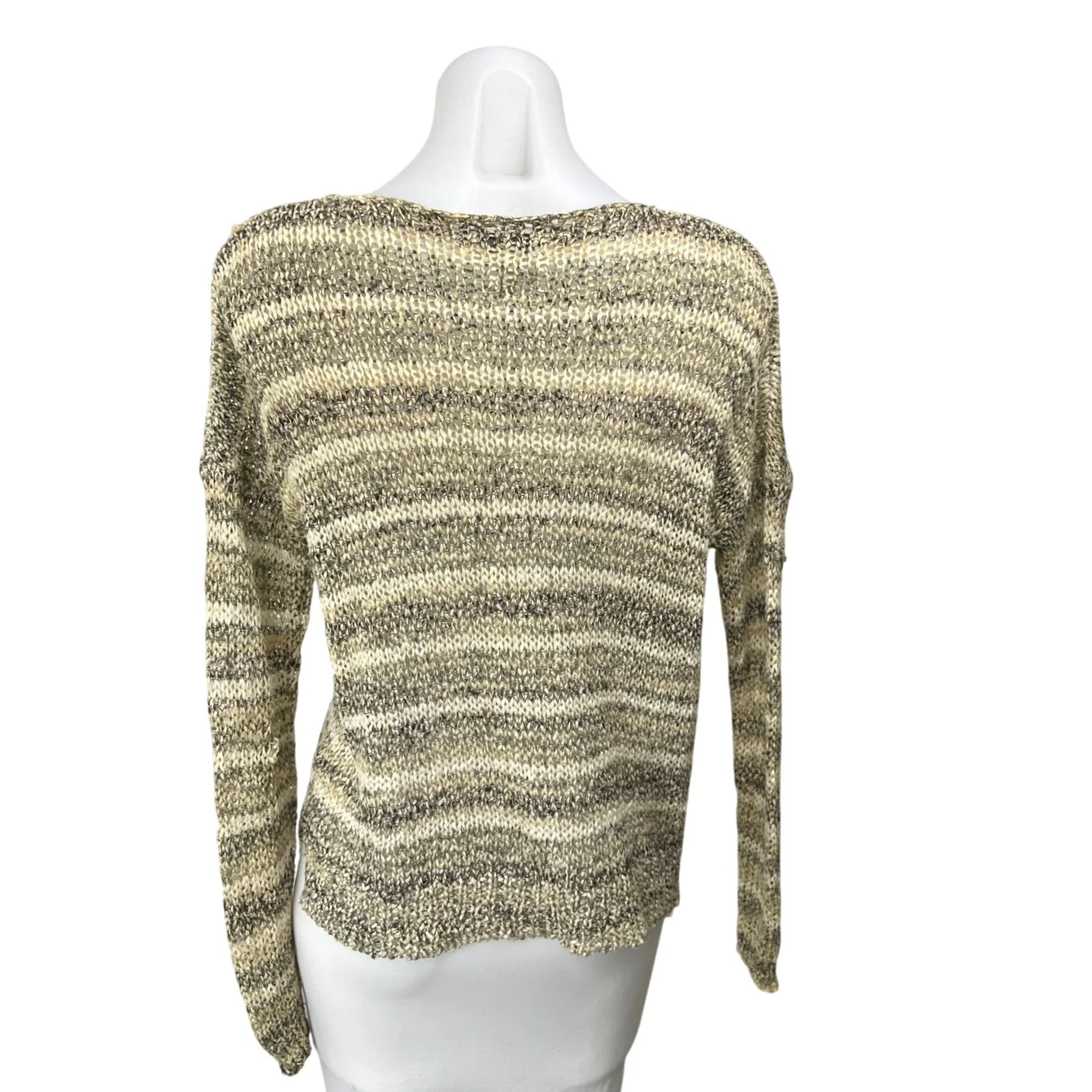 Joie Women's Cream Black Striped Long Sleeve Casual Pullover Sweater Top Size XS - Image 2