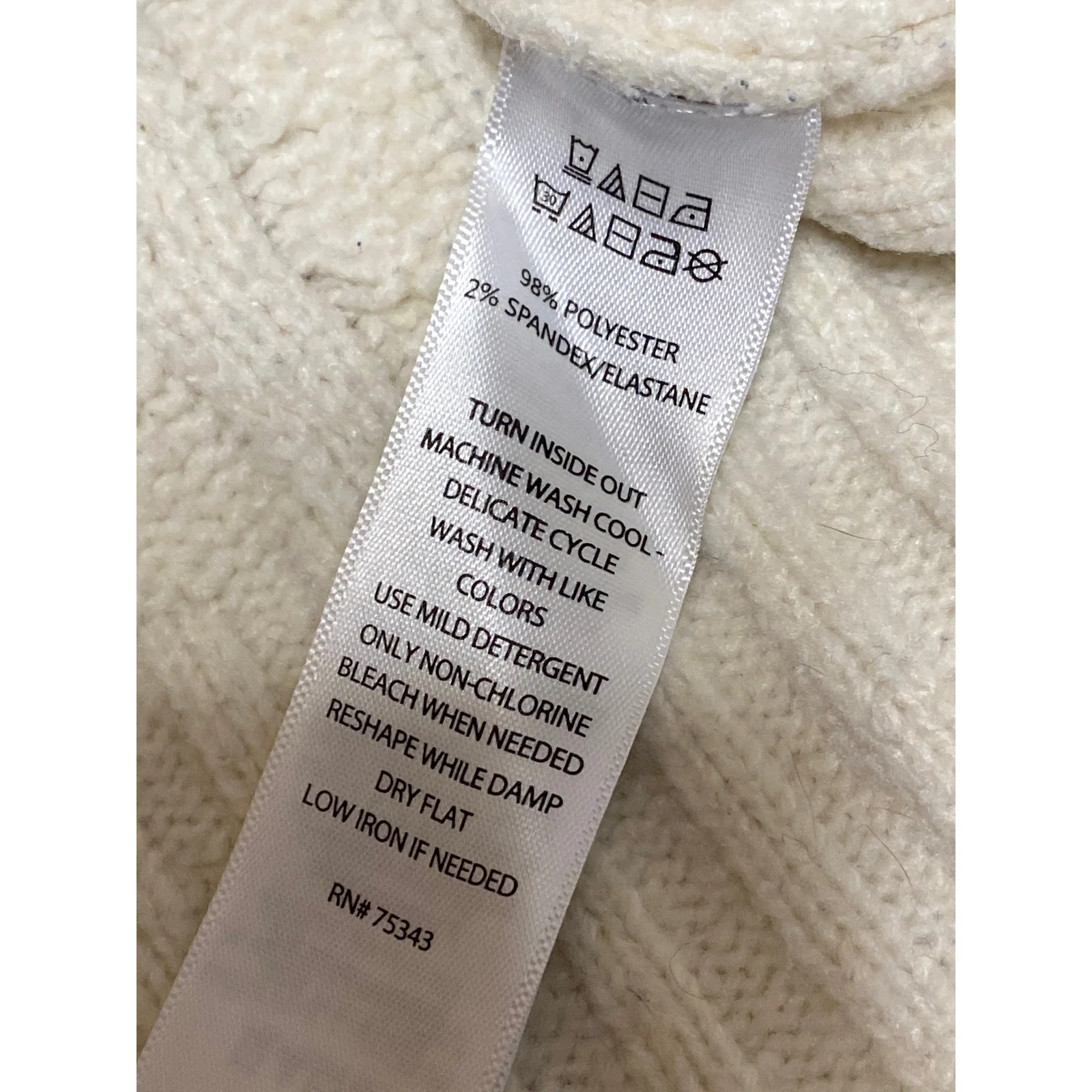Joie Women's Cream Long Sleeve Cable Knit Crew Neck Pullover Sweater Top Size M - Image 5