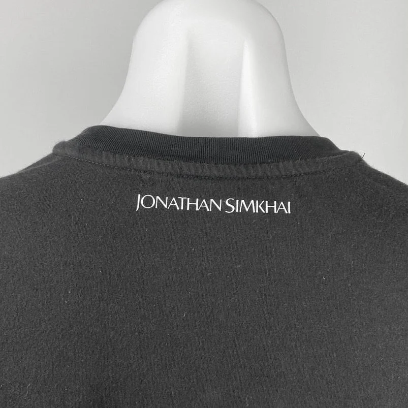 Jonathan Simkhai Black Feminist AF Short Sleeve Crew Neck T-Shirt Top Size XS - Image 3