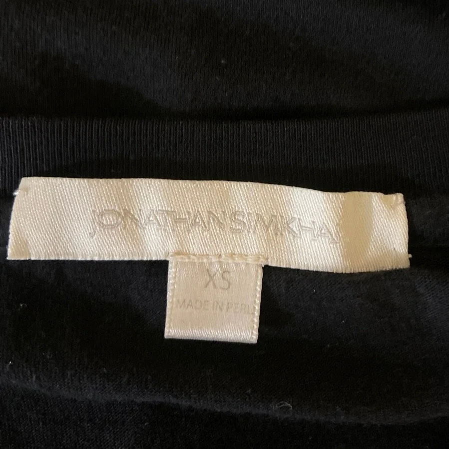 Jonathan Simkhai Black Feminist AF Short Sleeve Crew Neck T-Shirt Top Size XS - Image 8