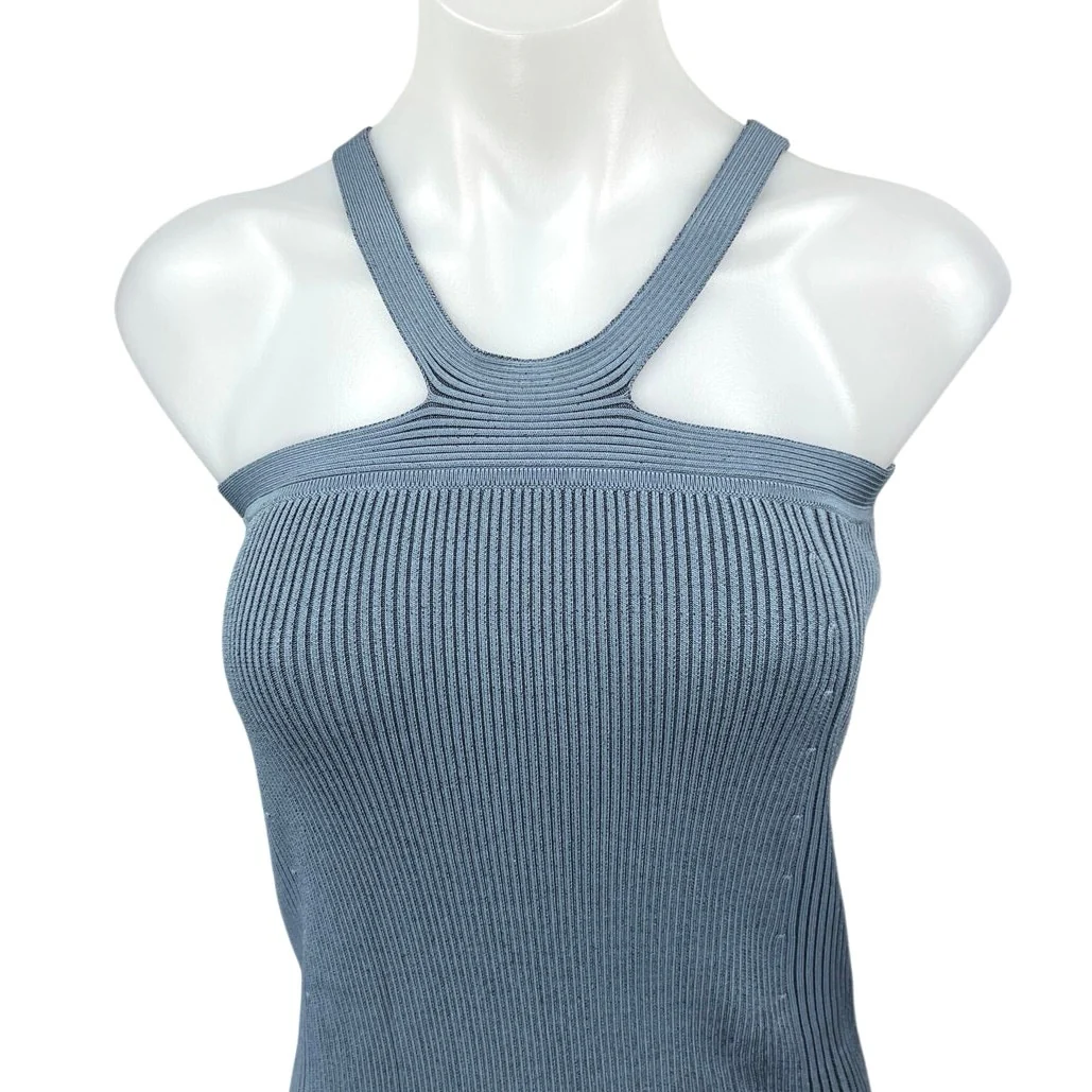 Jonathan Simkhai Blue Rib Knit Sleeveless Cami Camisole Mini Tank Dress Size S - Image 3