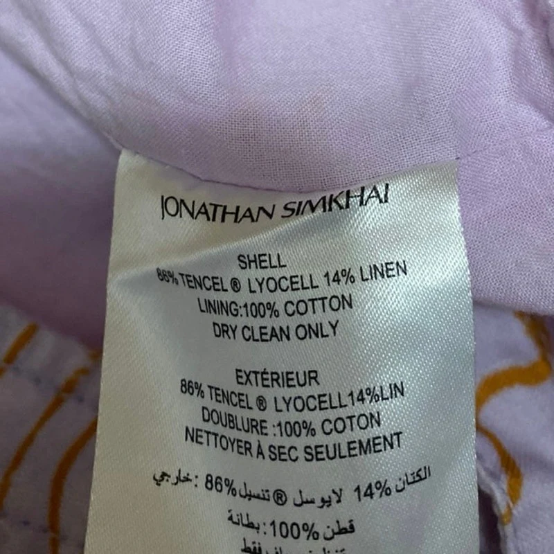 Jonathan Simkhai Tilly Purple Gold Floral Sleeveless Tie Back Cami Crop Top Sz M - Image 5