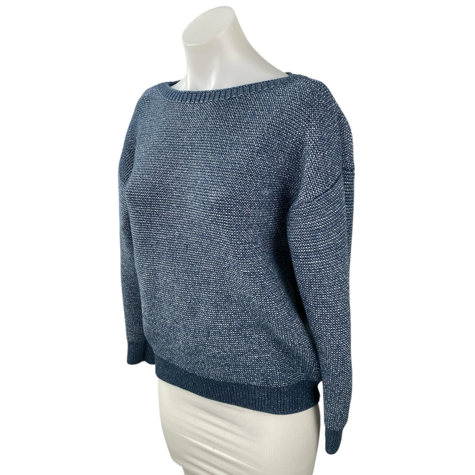 Jones New York Oversized Gray Boat Neck Long Sleeve Sweatshirt Sweater Top Sz M - Image 2
