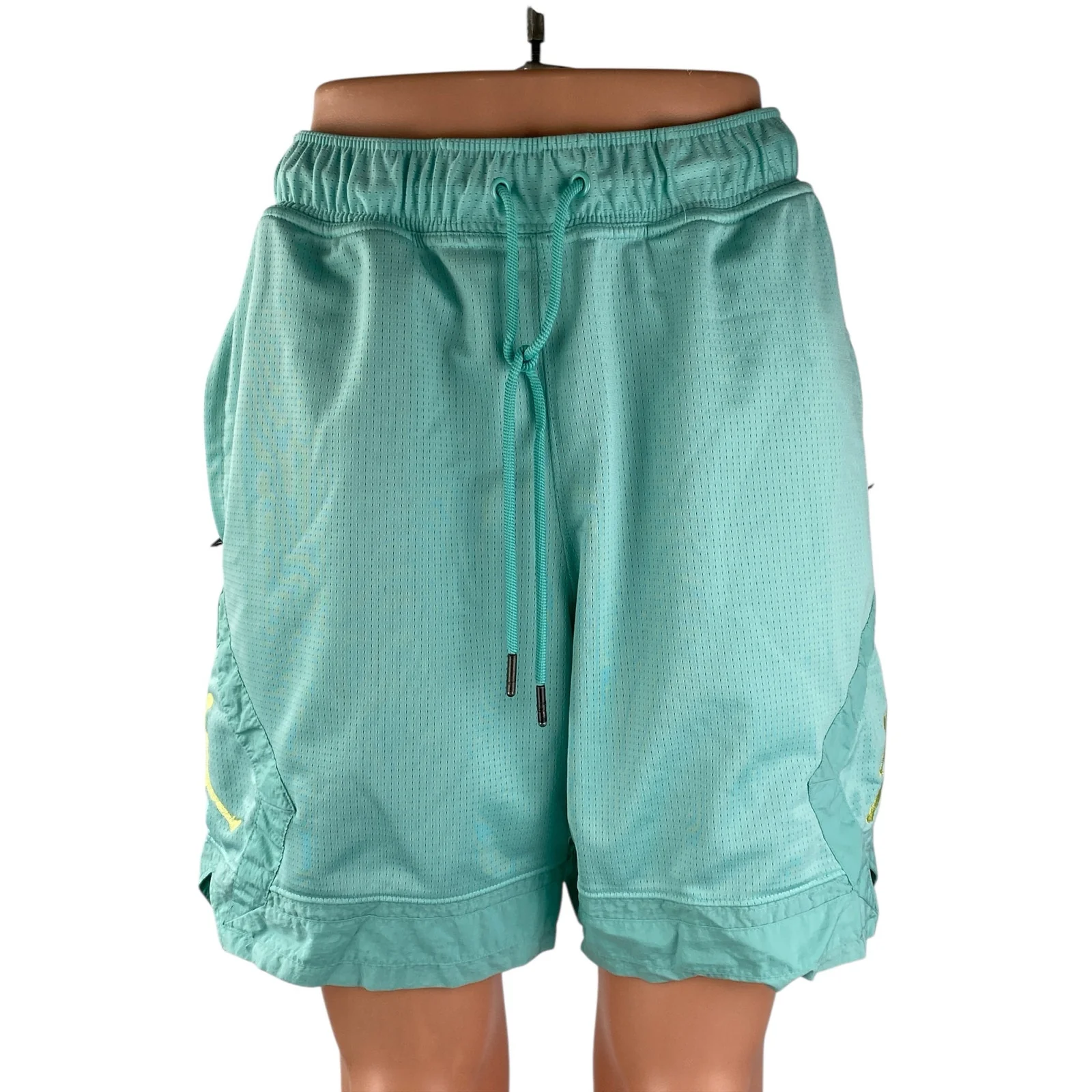 Jordan Women's Teal Blue Standard Fit Drawstring Workout Athletic Shorts Size S