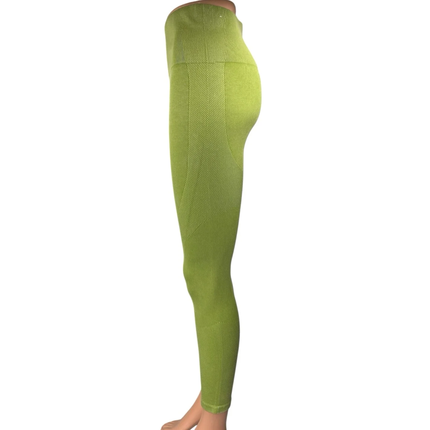 Joy Lab Green Rib Knit High Waist Seamless Activewear Skinny Leggings Pants Sz M - Image 2