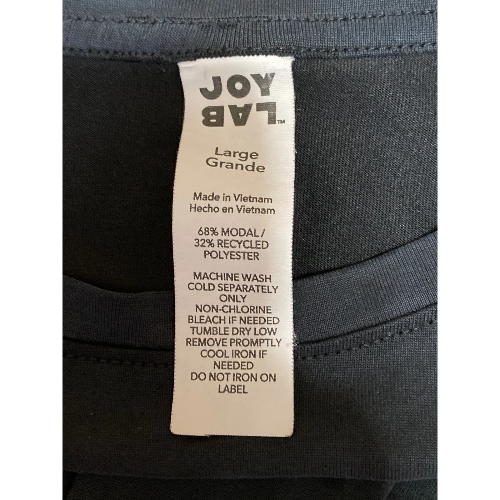 Joy Lab Women's Black Knot Front Long Sleeve Activewear Tee T-shirt Top Size L - Image 4