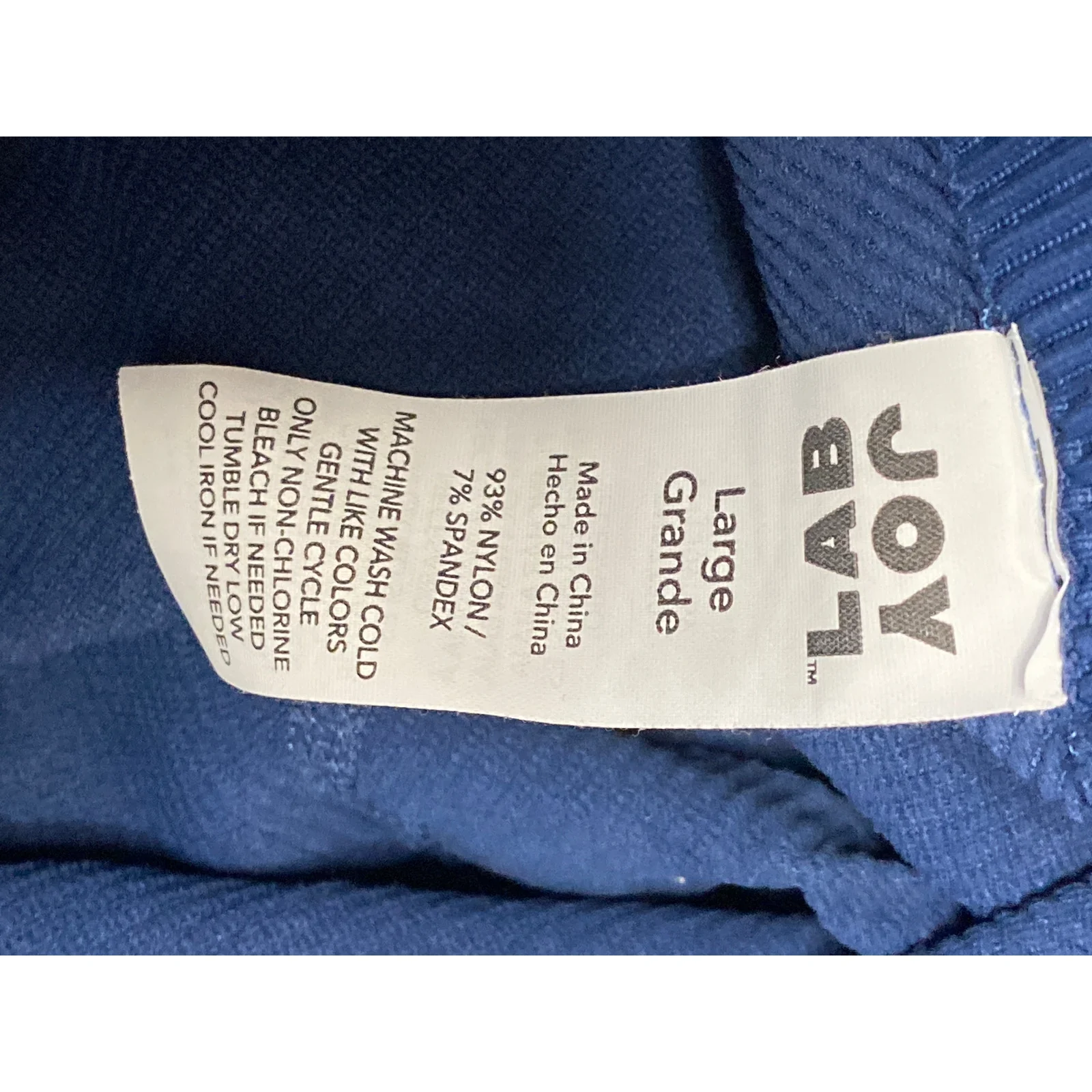 Joy Lab Womens Blue Ribbed Knit High Rise Yoga Running Athletic Leggings Pants L - Image 5