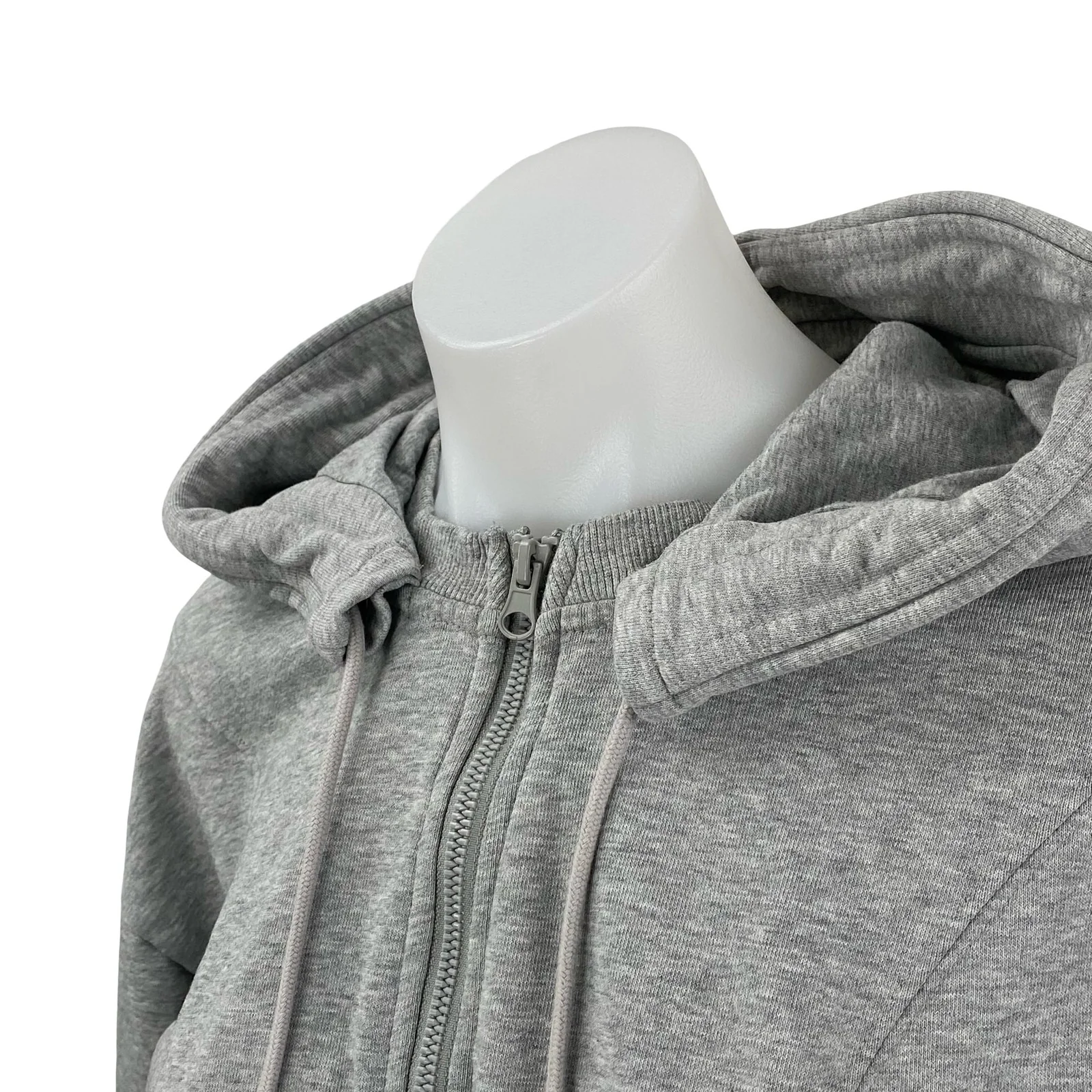 JoyLab Women's Gray Long Sleeve Full Zip Crop Sweater Hoodie Sweatshirt Top Sz M - Image 3
