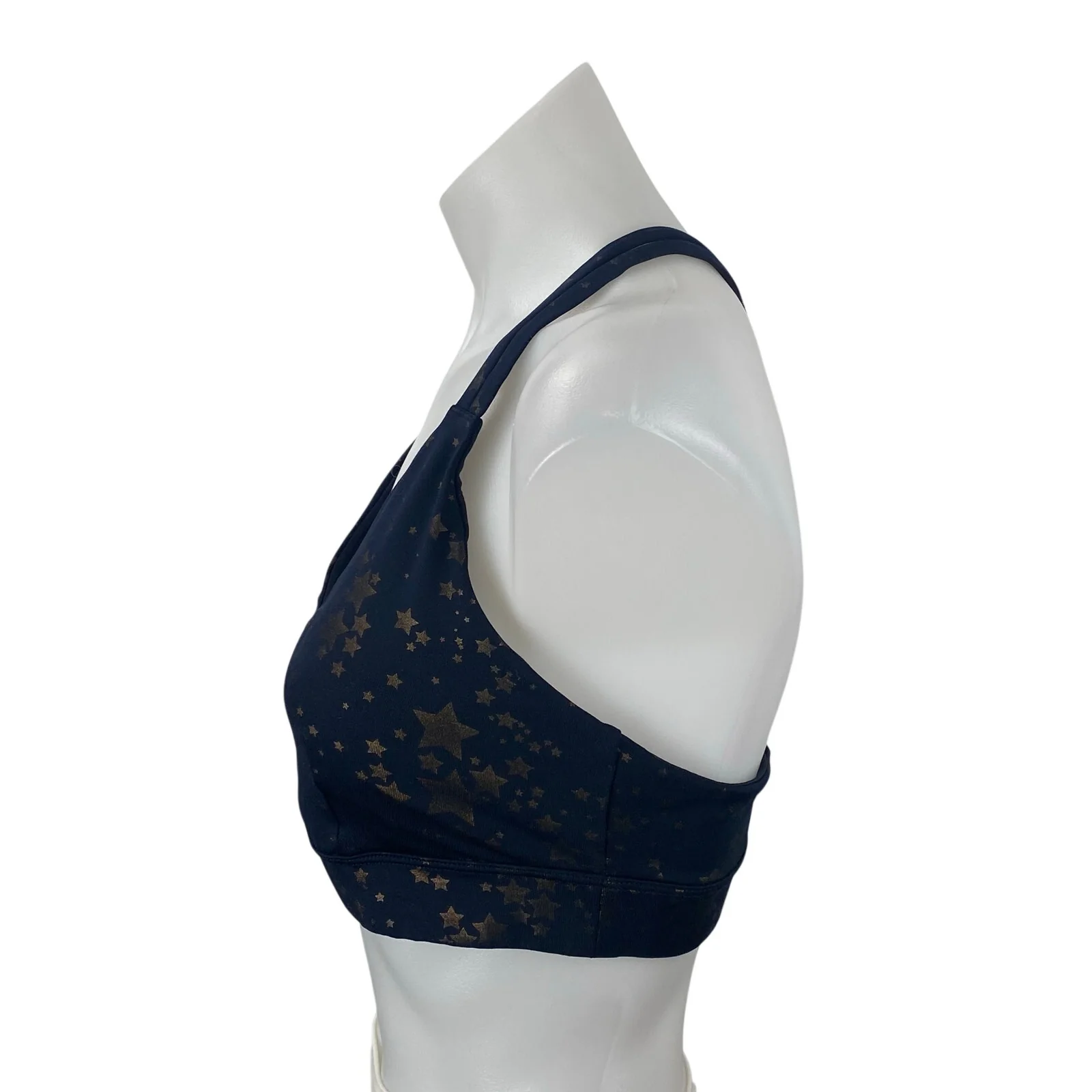 JoyLab Womens Navy Blue Starry Stars Strappy Yoga Athletic Sports Bra Crop Top L - Image 3