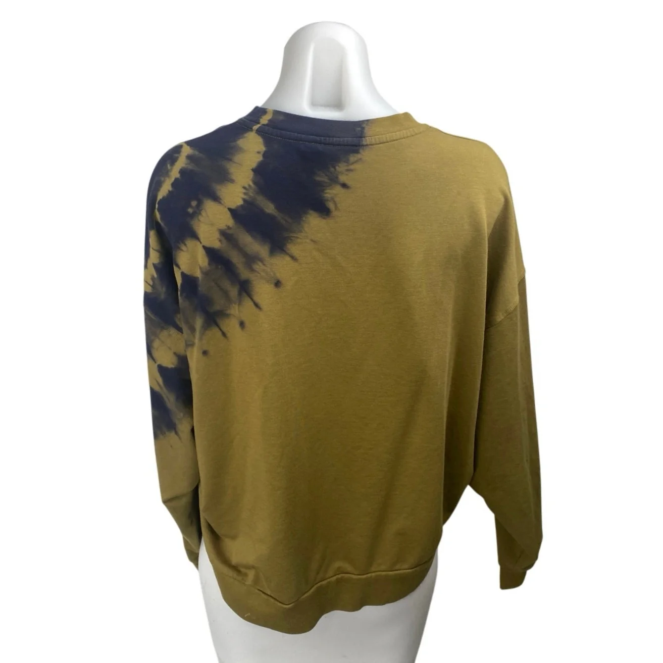 JoyLab Women's Olive Green Tie Dye Long Sleeve Crew Neck Sweatshirt top Size S - Image 2