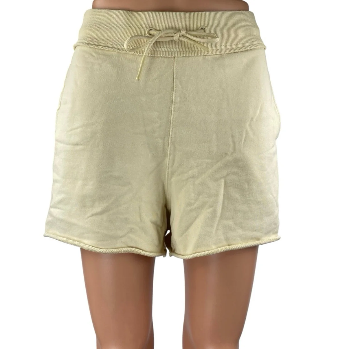 JoyLab Women's Yellow Drawstring High Waisted Workout Athletic Shorts Size M