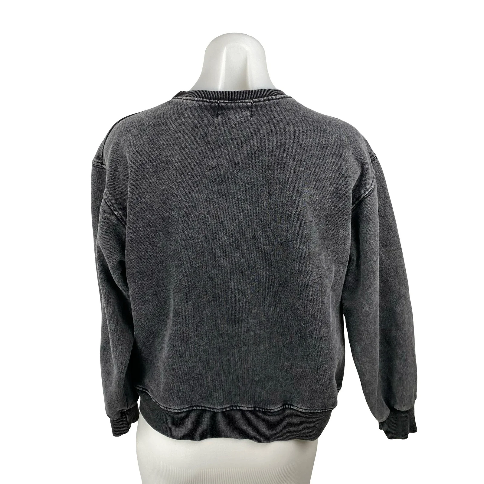 Jubylee Women's Gray Leopard Amour Embroidered Long Sleeve Sweatshirt Top M/L - Image 4
