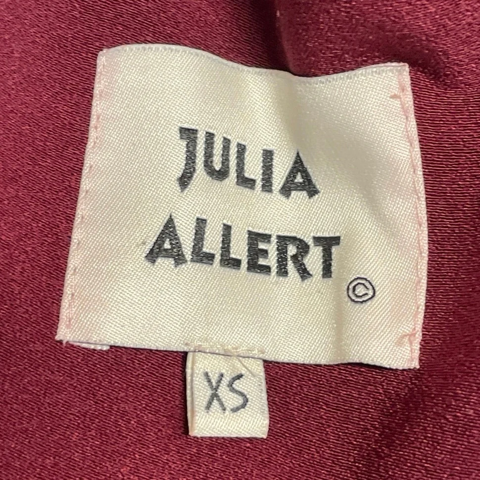 Julia Allert Women Red High Waisted Tie Paperbag Wide Leg Trousers Pants SIze XS - Image 4