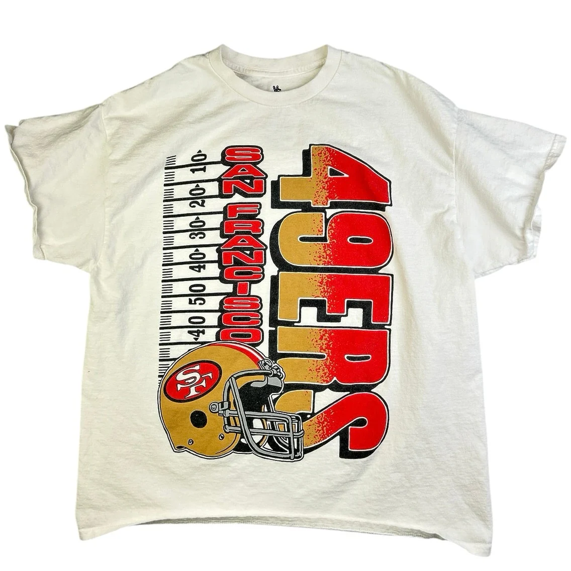 Junk Food Clothing Men's White SF 49ers Football Graphic T Shirt Tee Top Size L