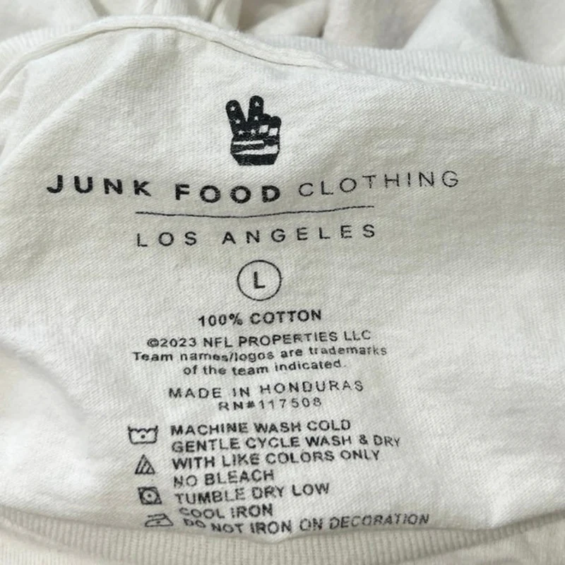 Junk Food Clothing Men's White SF 49ers Football Graphic T Shirt Tee Top Size L - Image 3