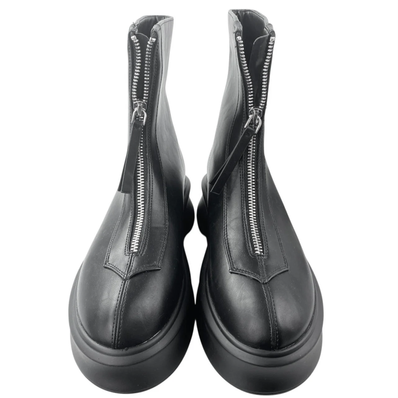 Just Fab Bria Women's Black Faux Leather Zip Up Platform Combat Boots Size 7.5 - Image 2