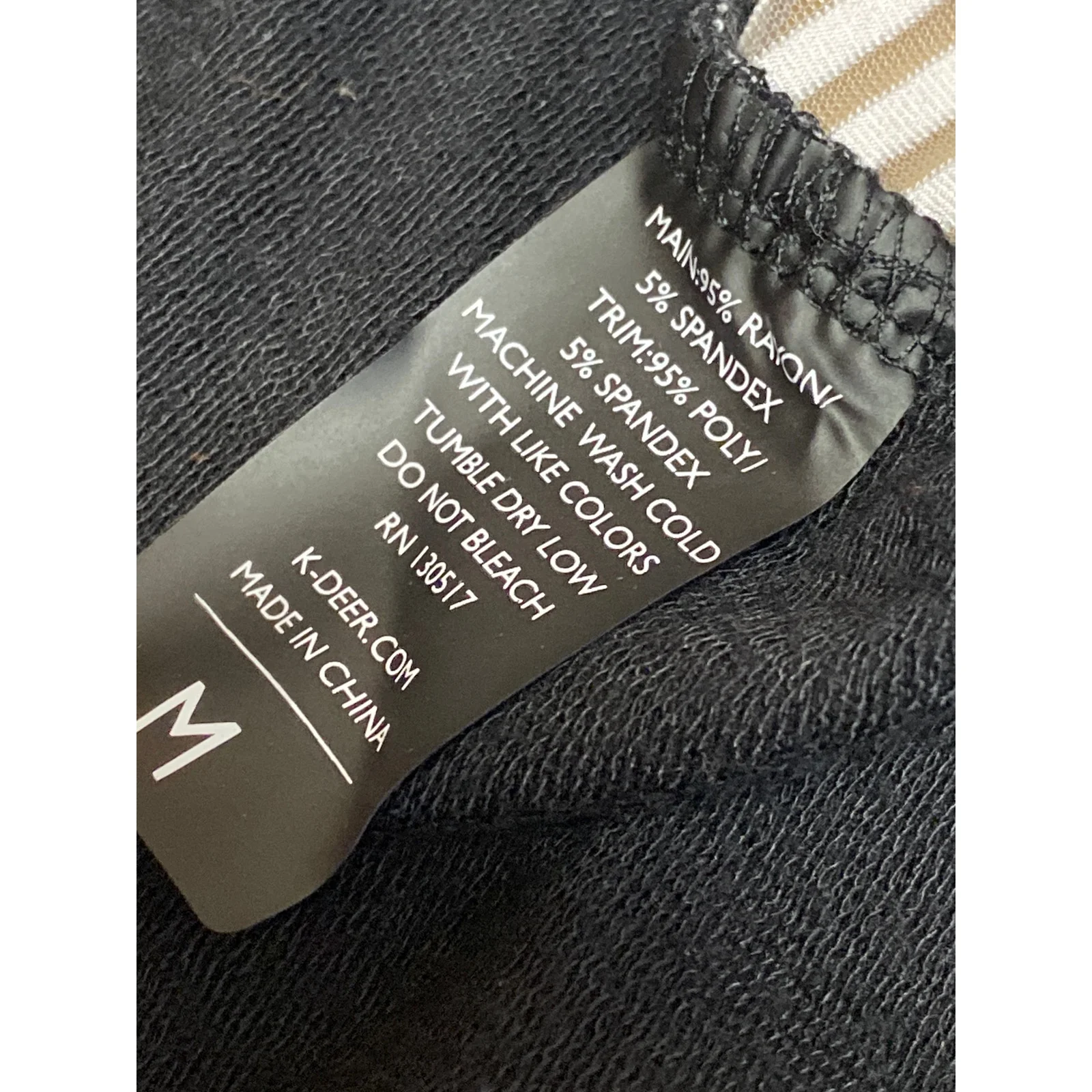 K-DEER Women's Black Color Block V Neck Long Sleeve Sweatshirt Sweater Top Sz M - Image 6