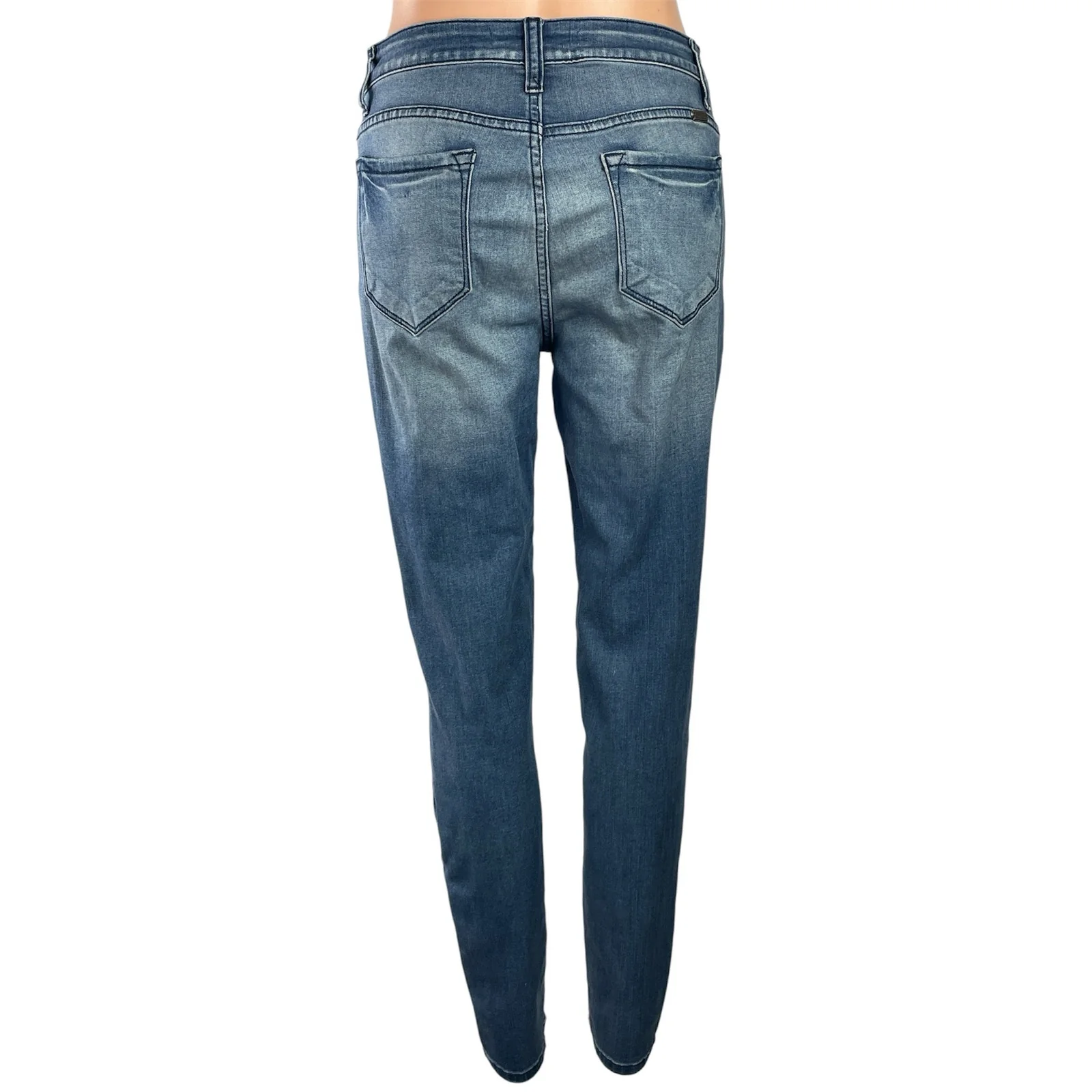 Kancan Women's Blue Distressed High Rise Medium Wash Skinny Denim Jeans Size 26 - Image 3