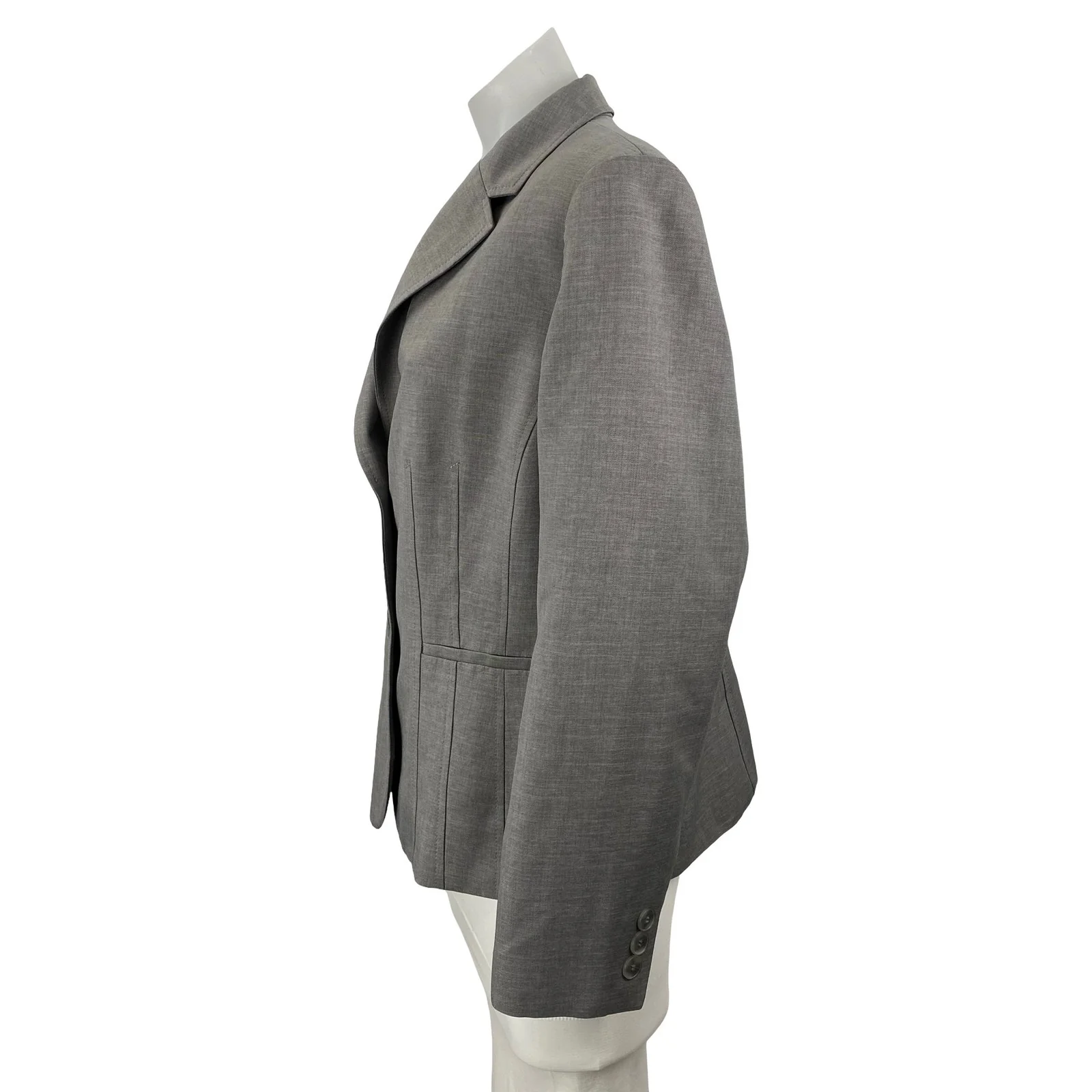 Kasper Women's Gray Long Sleeve Notch Lapel Blazer Coat Suit Jacket Size 16 - Image 2