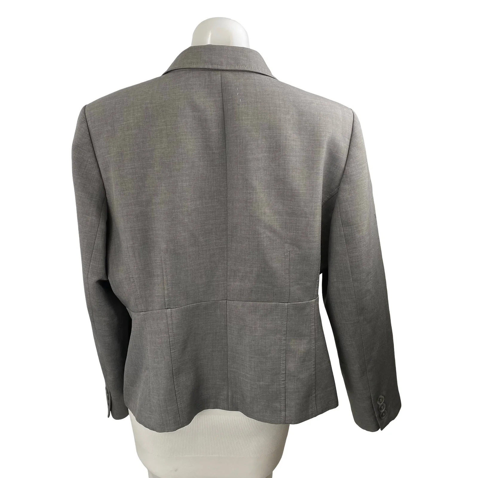 Kasper Women's Gray Long Sleeve Notch Lapel Blazer Coat Suit Jacket Size 16 - Image 4