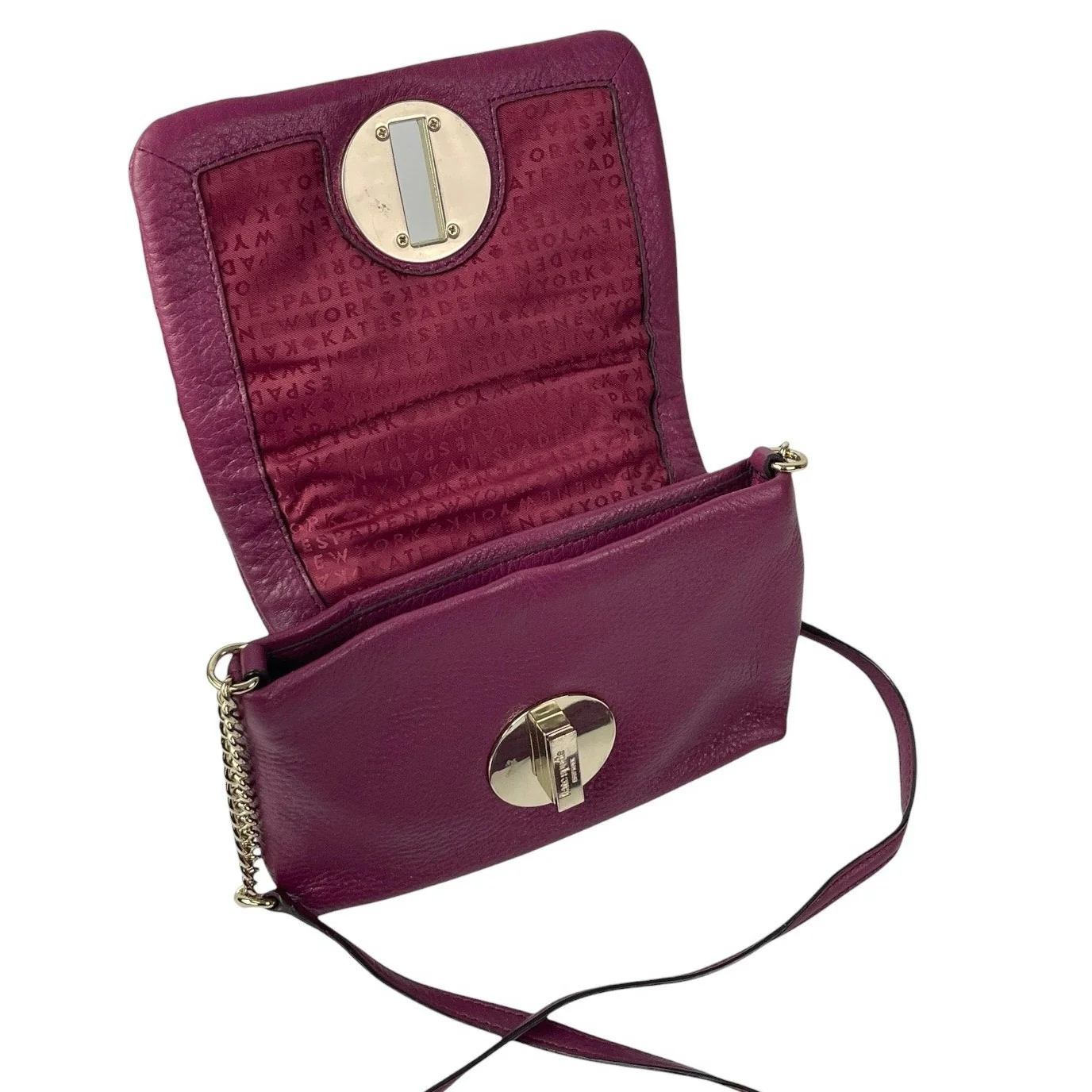 Kate Spade Astor Court Naomi Quilted Chain Purple Magenta Leather Crossbody Bag - Image 4