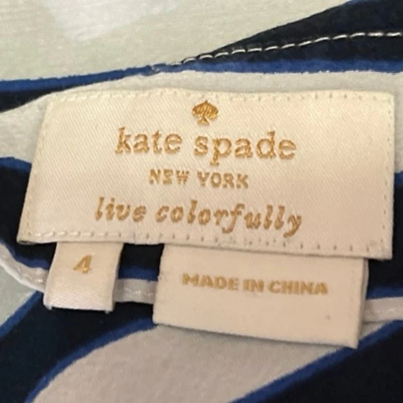 Kate Spade Black White Silk Striped Boat Neck Short Sleeve T Shirt Tee Top 4 - Image 4