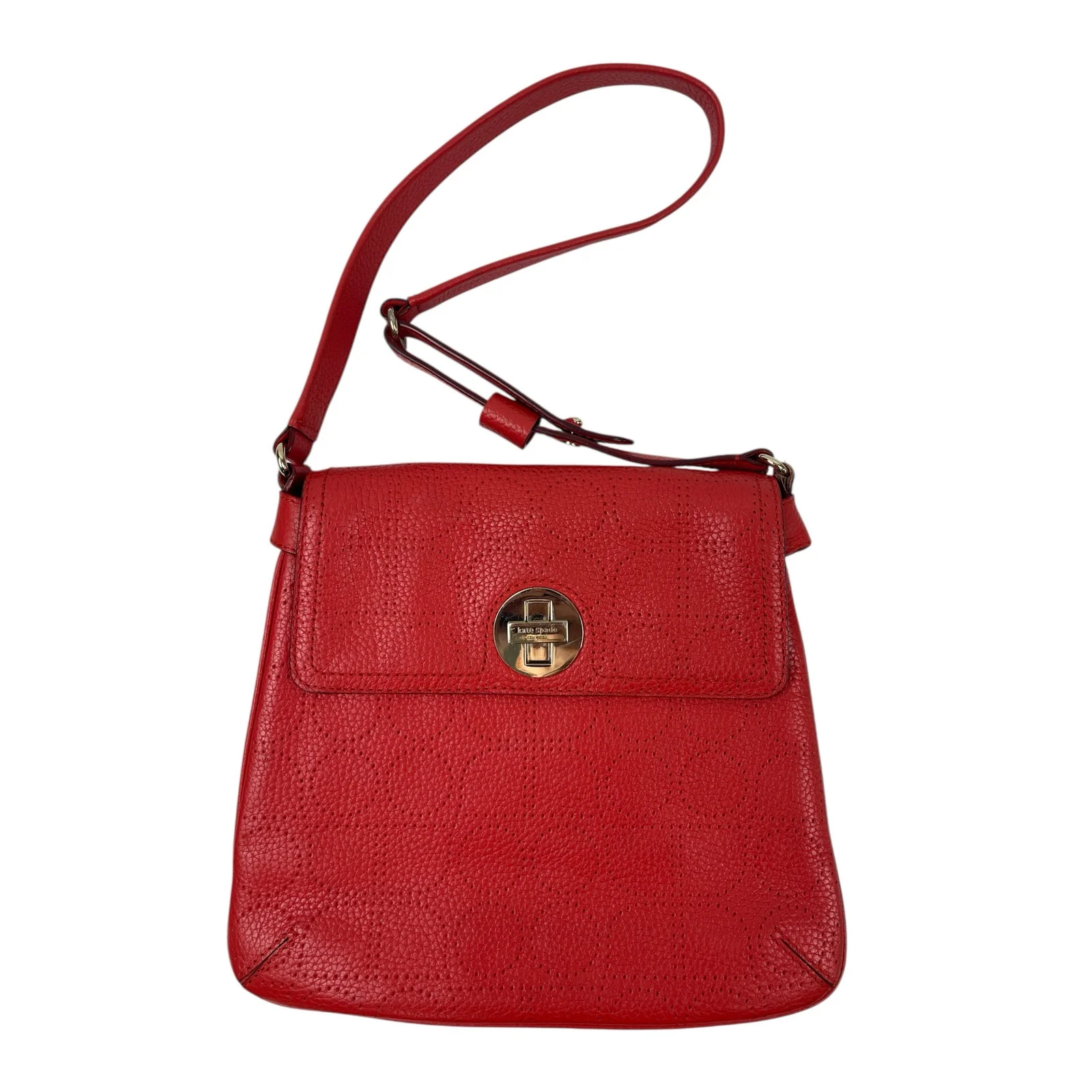 Kate Spade York Street Noel Double Vanessa Red Leather Shoulder Handbag OS - Image 4