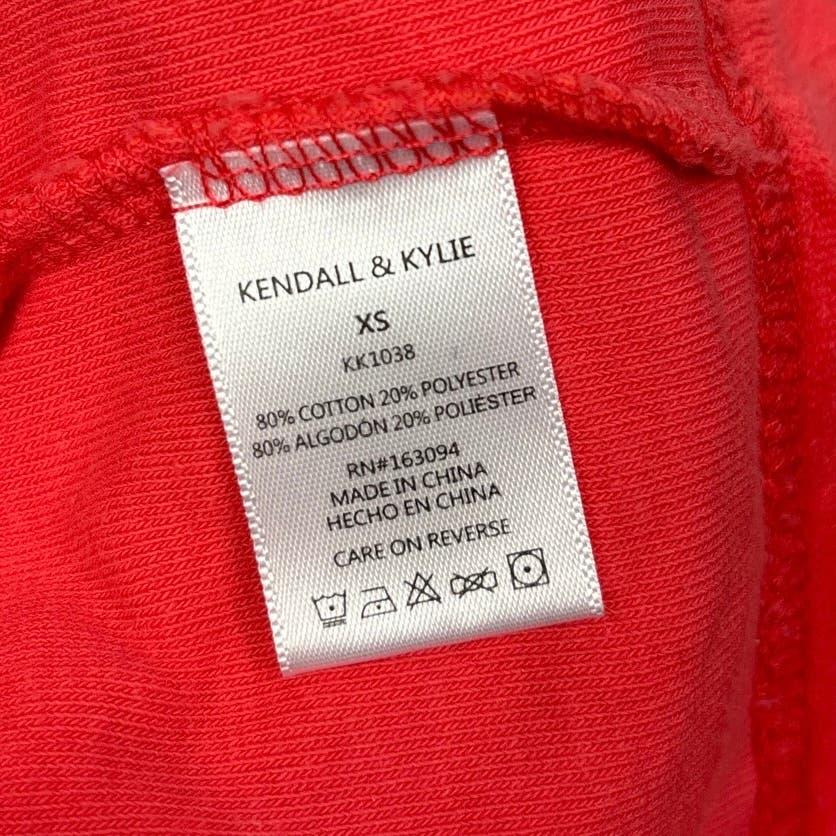 Kendall And Kylie Women Coral Orange Terry Short Sleeve Button Up Shirt XS - Image 8