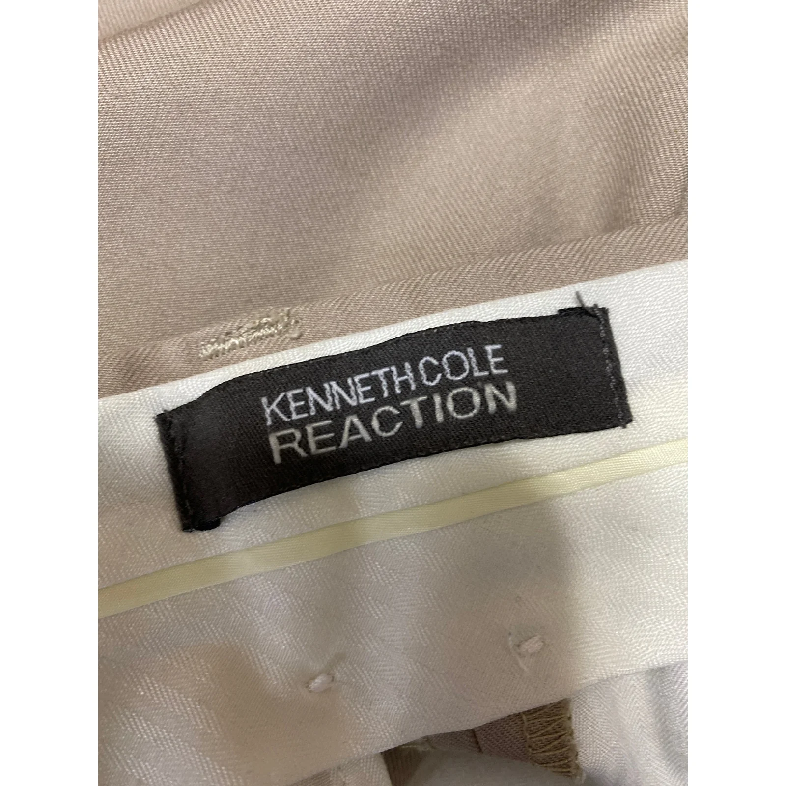 Kenneth Cole Men's Brown Pleated Straight Chino Khaki Trousers Dress Pants 33x32 - Image 5