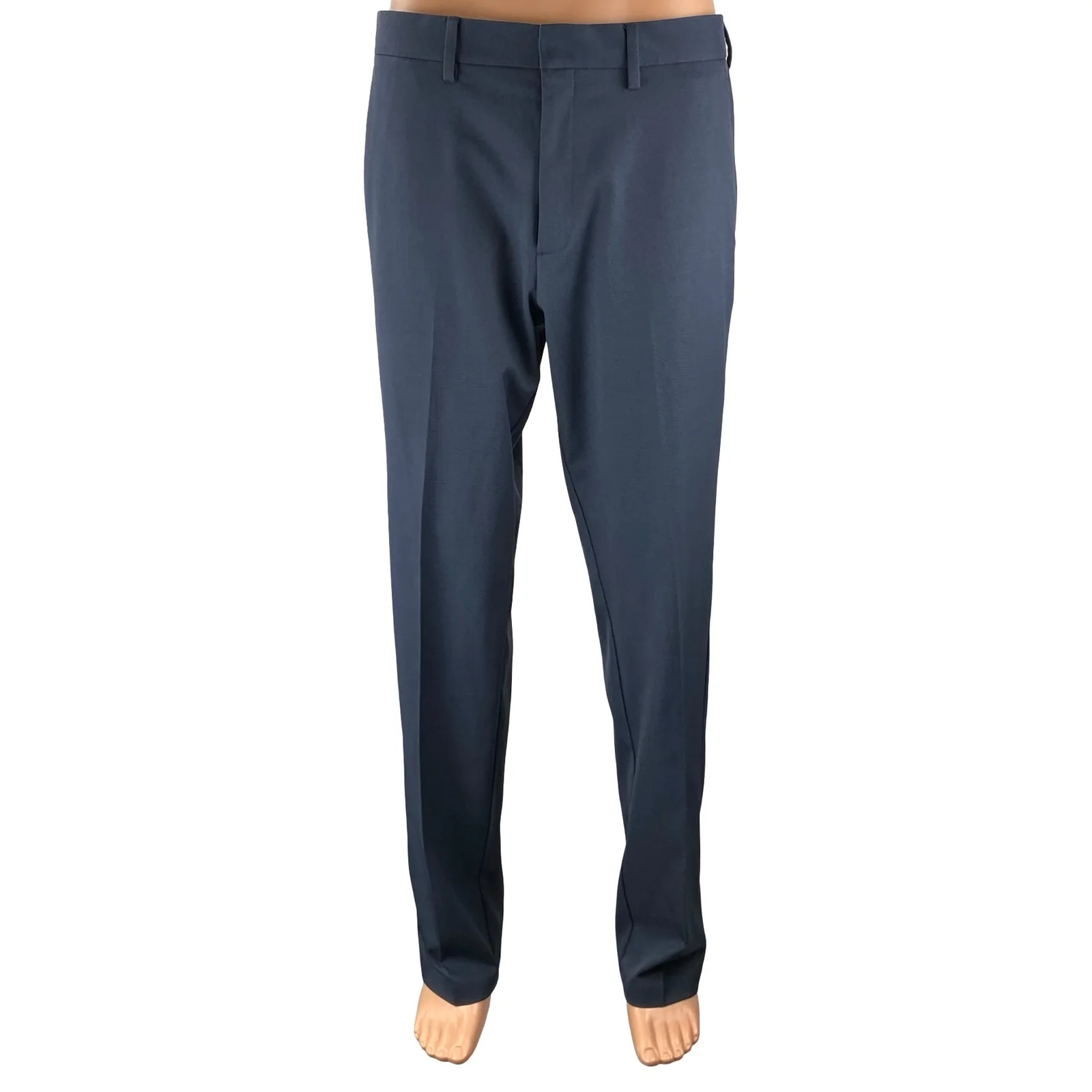 Kenneth Cole Reaction Blue High Rise Straight Chino Trousers Dress Pants 34X32