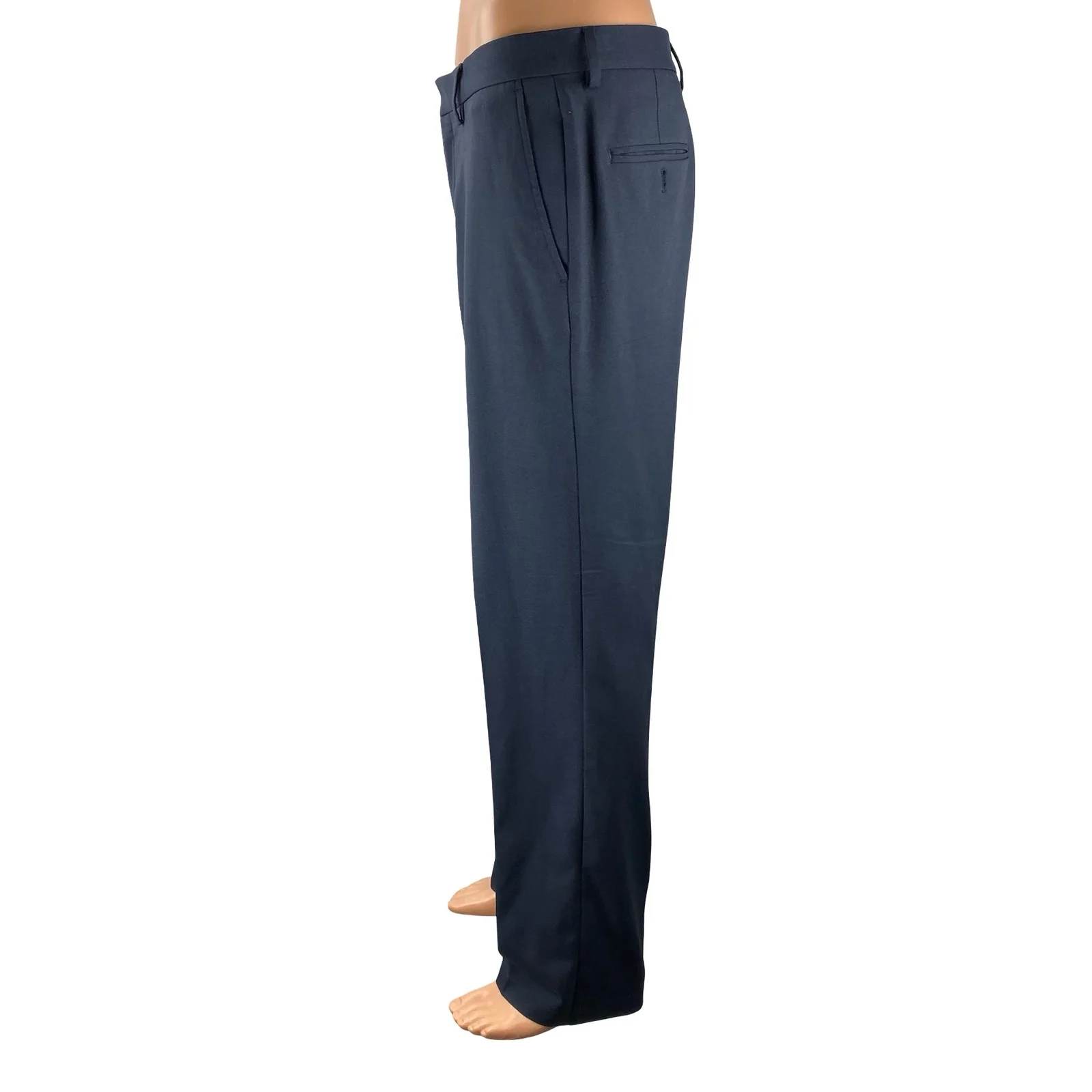 Kenneth Cole Reaction Blue High Rise Straight Chino Trousers Dress Pants 34X32 - Image 3
