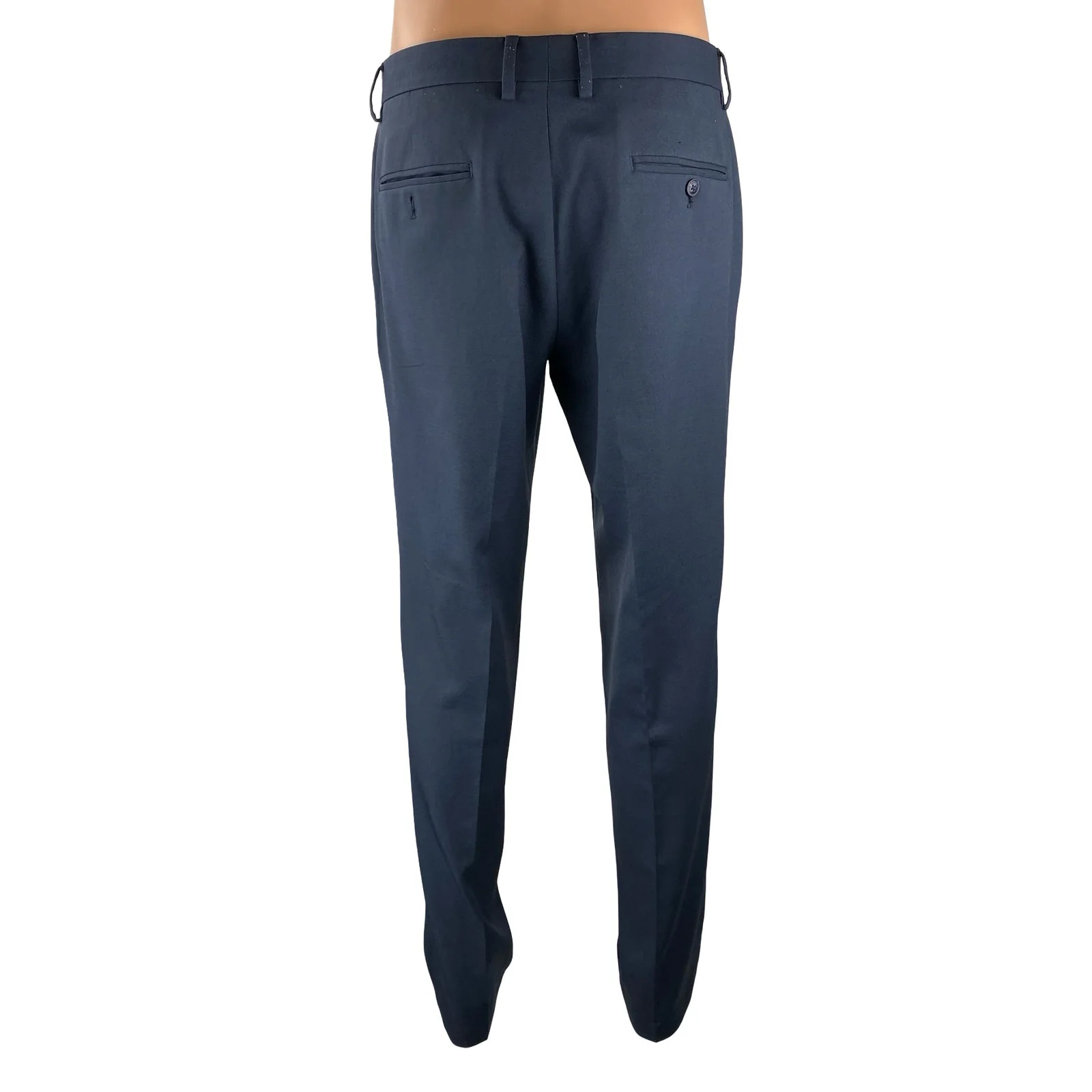 Kenneth Cole Reaction Blue High Rise Straight Chino Trousers Dress Pants 34X32 - Image 4