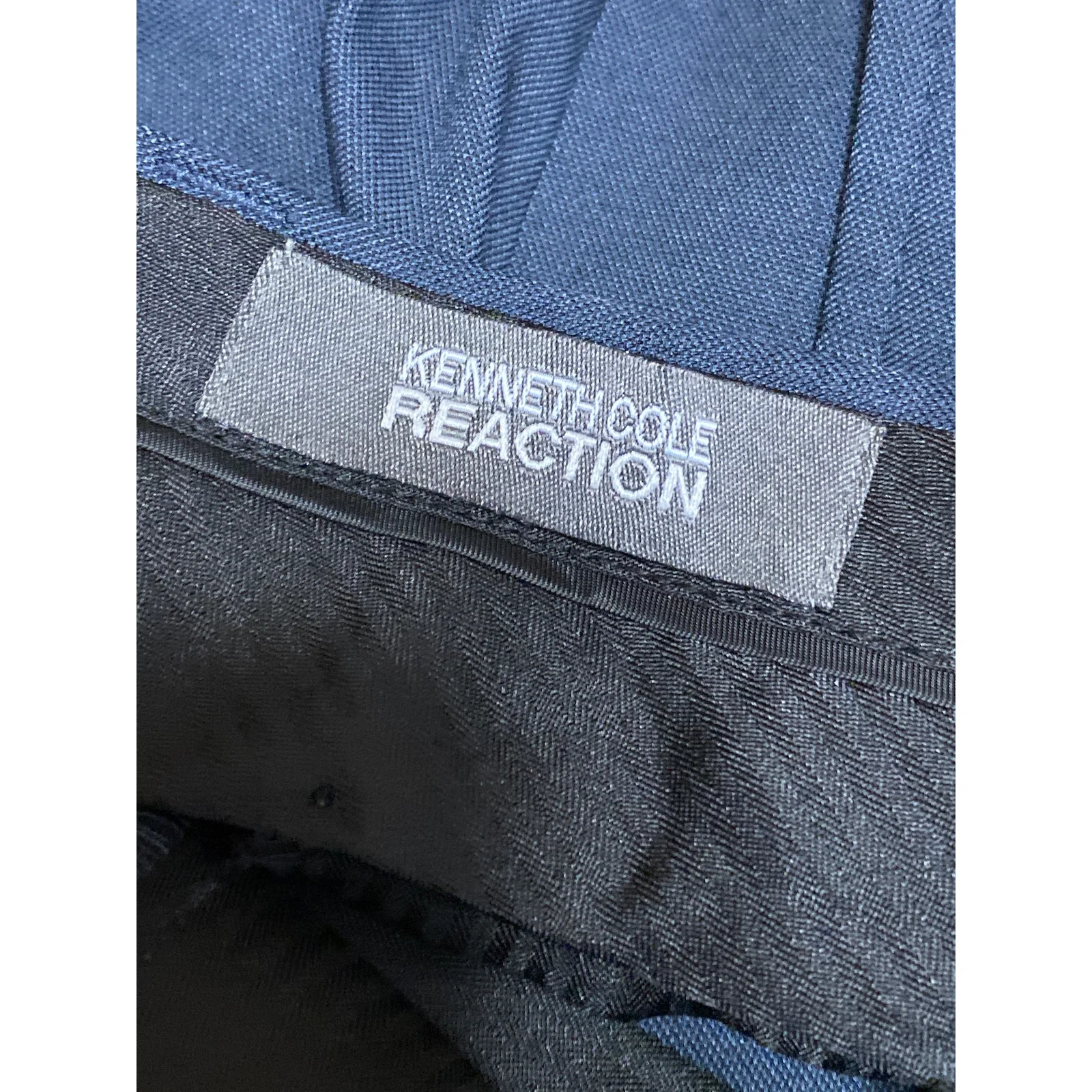 Kenneth Cole Reaction Blue High Rise Straight Chino Trousers Dress Pants 34X32 - Image 5