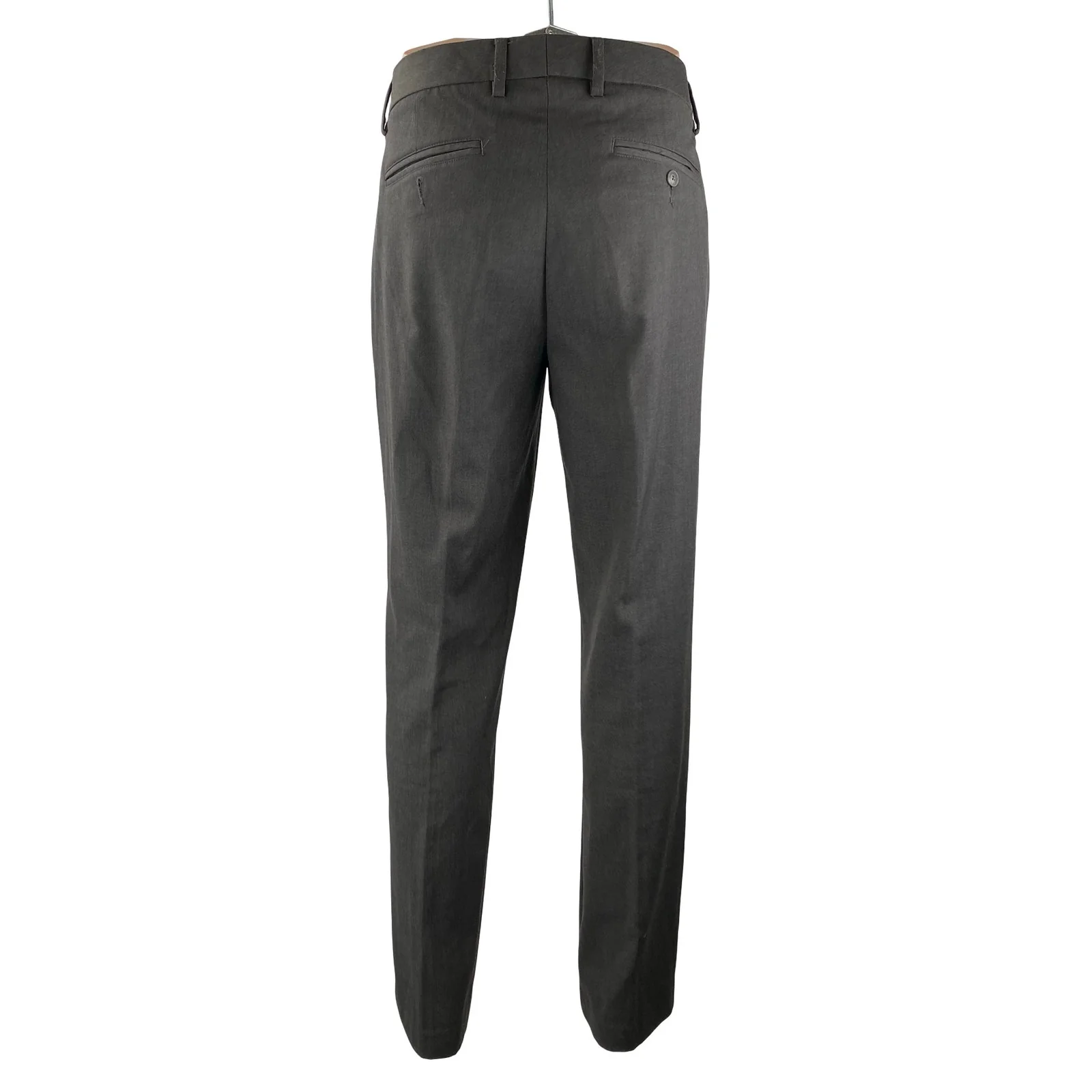 Kenneth Cole Reaction Gray High Rise Straight Chino Trousers Dress Pants 33/32 - Image 4
