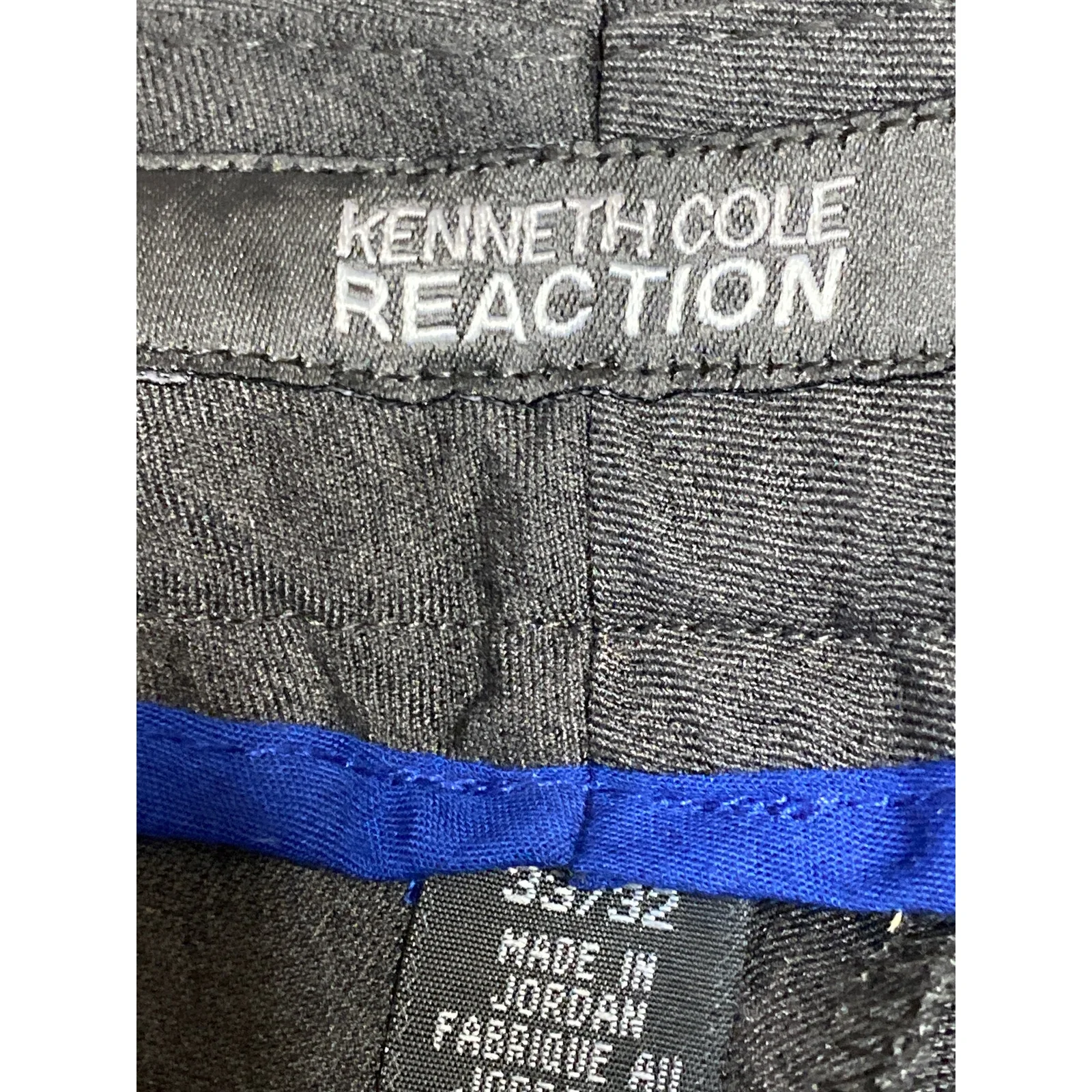 Kenneth Cole Reaction Gray High Rise Straight Chino Trousers Dress Pants 33/32 - Image 5