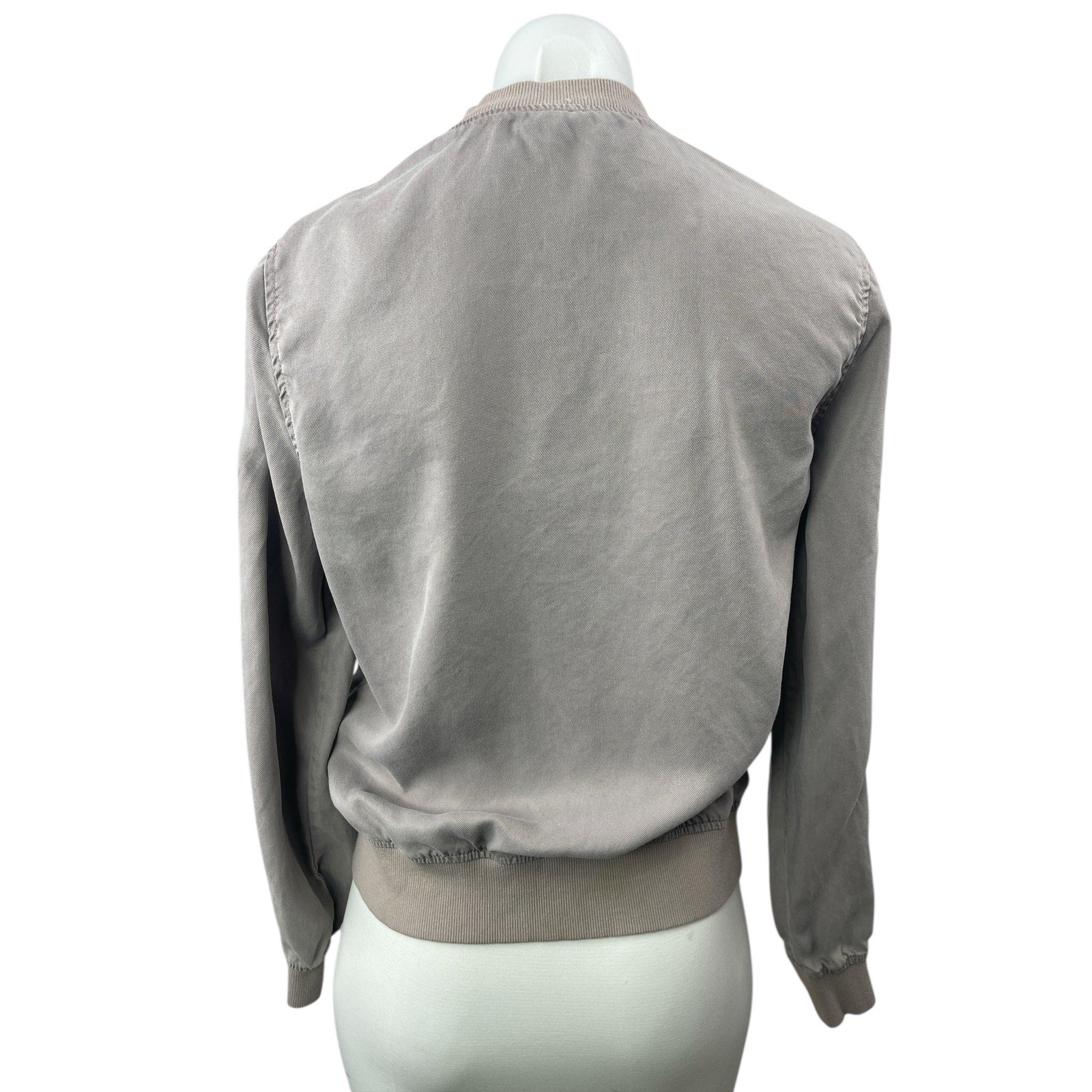 Kenneth Cole Reaction Gray Long Sleeve Full Zip Moto Bomber Coat Jacket Size S/P - Image 2
