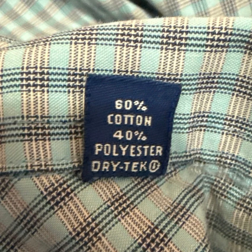 Kenneth Cole Reaction Men;s Blue Plaid Slim Fit Button Down Shirt Top Size 32-33 - Image 4