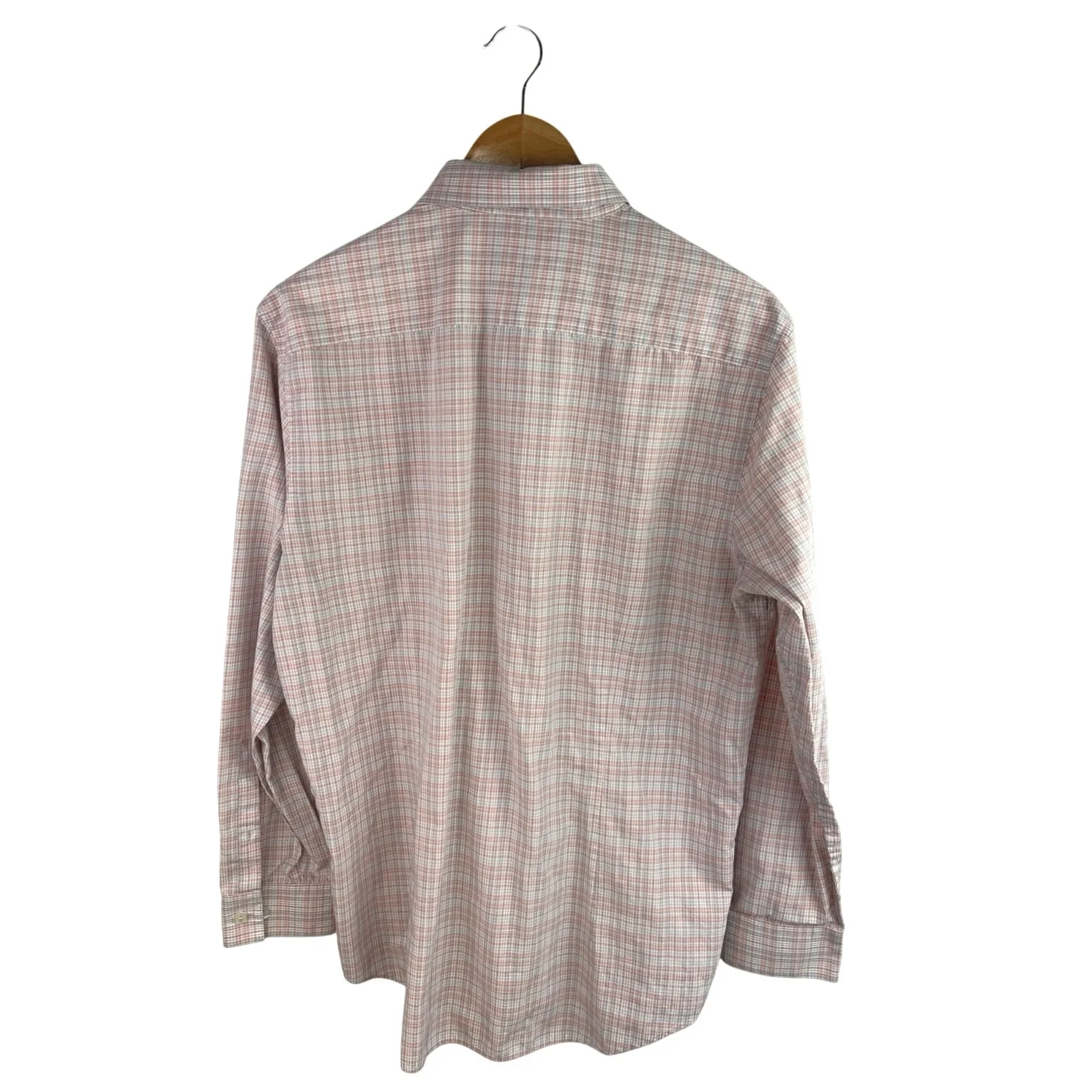 Kenneth Cole Reaction Men's Pink Plaid Slim Fit Button Down Shirt Top Size 32-33 - Image 2