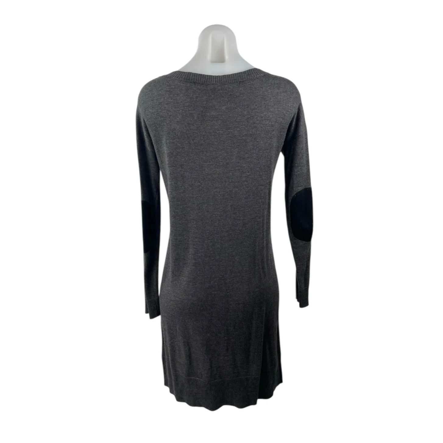 Kensie Dark Gray Long Sleeve Scoop Neck Knit Pocket Mini Sweater Dress Size XS - Image 2