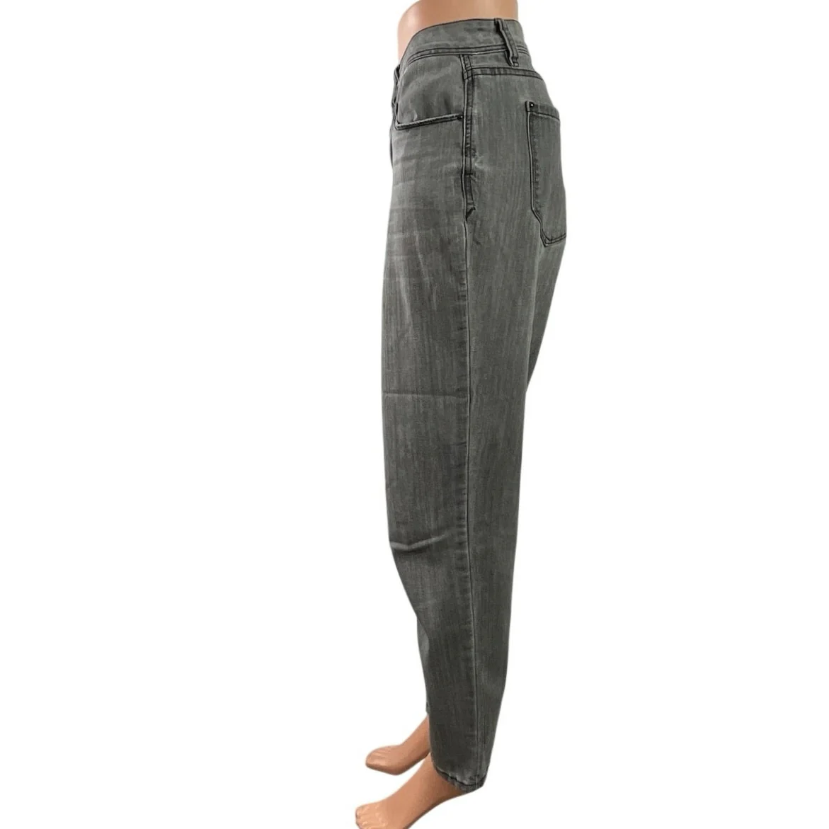 Kensie Women's Gray High Waisted Acid Wash Straight Leg Denim Jeans Pants Sz 12 - Image 2