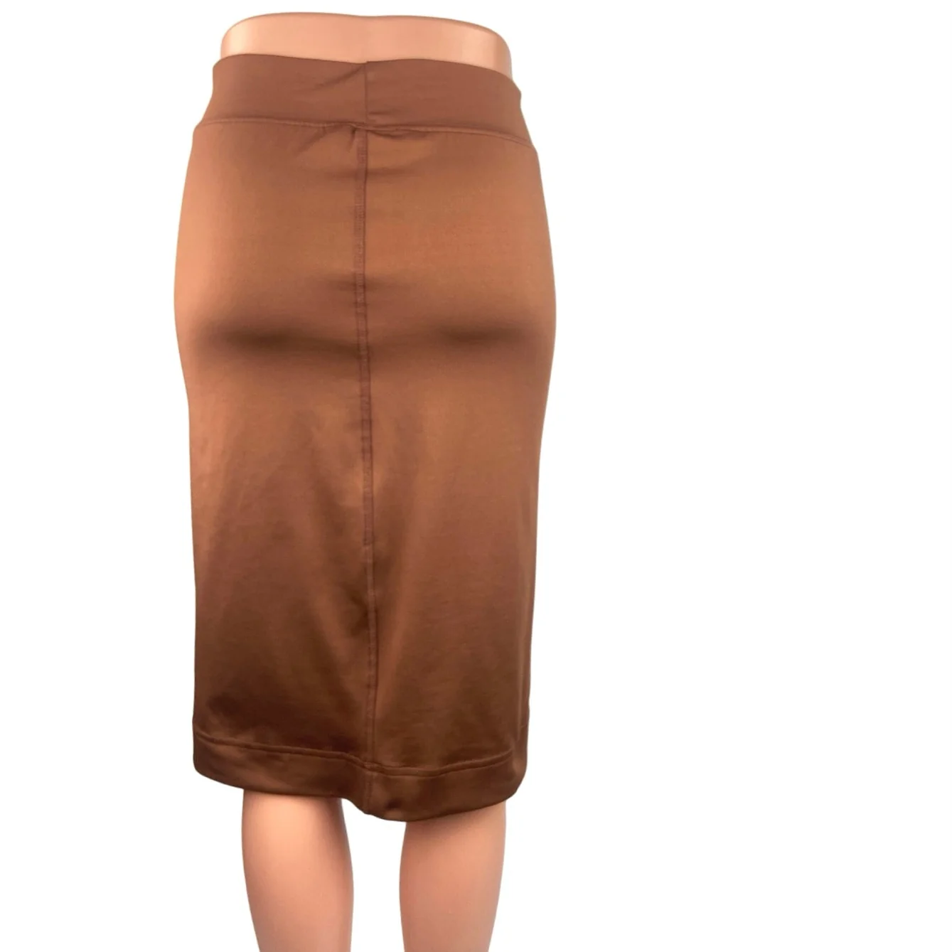 Kikiriki Women's Brown High Waisted Pull On Straight Pencil Midi Skirt Size S - Image 3