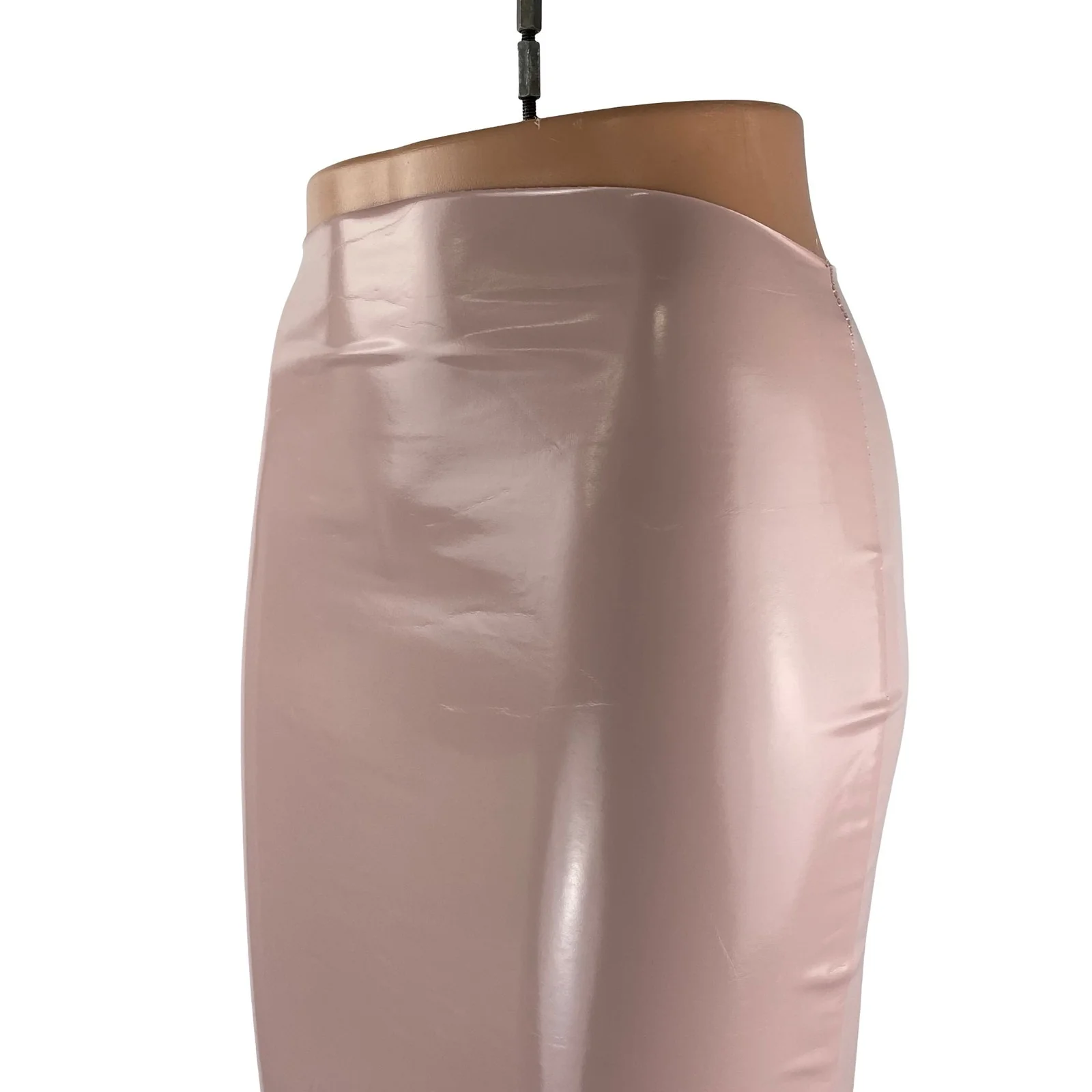Kikiriki Women's Faux Vegan Leather Vinyl High Rise Midi Pencil Bodycon Skirt S - Image 2