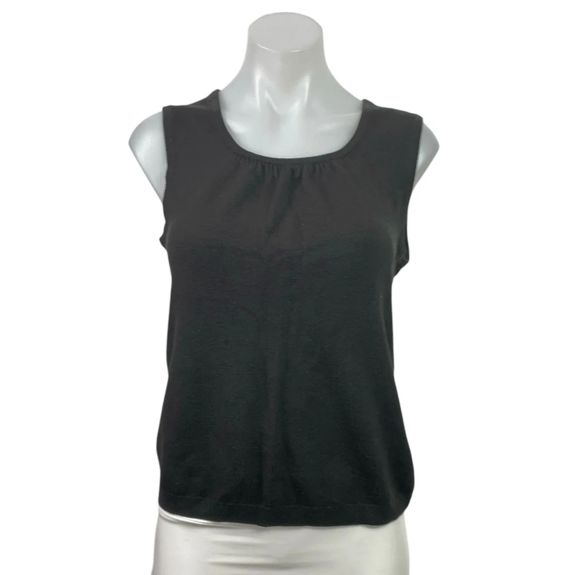 Kim Rogers Cashmalon Women's Black Knit Sleeveless Camisole Cami Tank Top Size M