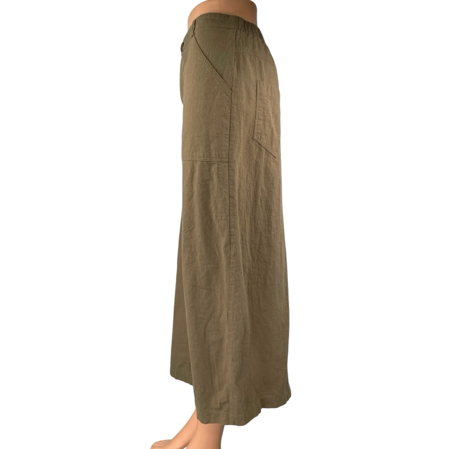 Kirious Brown High Rise Button Zip Slit Maxi Cargo Straight Pencil Skirt Size S - Image 2