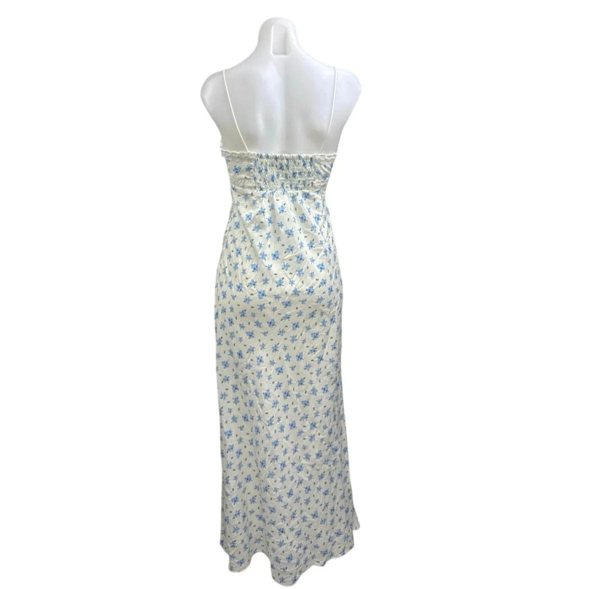 Kiss The Sky Juliette White Blue Floral Sleeveless Cami Camisole Maxi Dress XS - Image 2