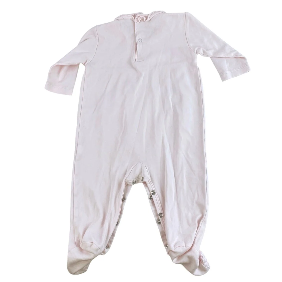 Kissy Kissy Baby Girls Pink Long Sleeve Ruffle Frogsuit One Piece Onesie Size 9M - Image 3