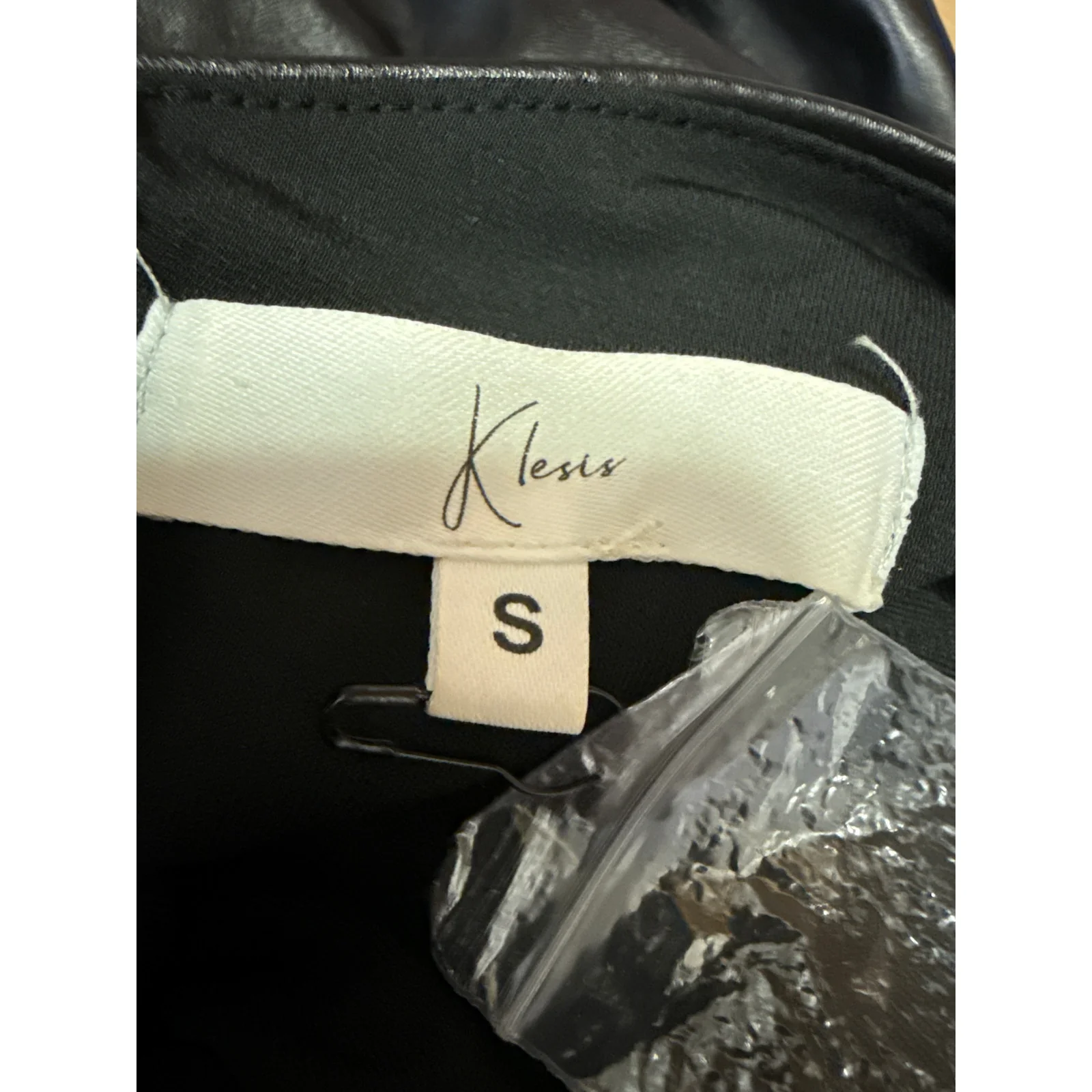 Klesis Black Vegan Leather Sleeveless Cami Camisole Mini Bodycon Tank Dress Sz S - Image 4
